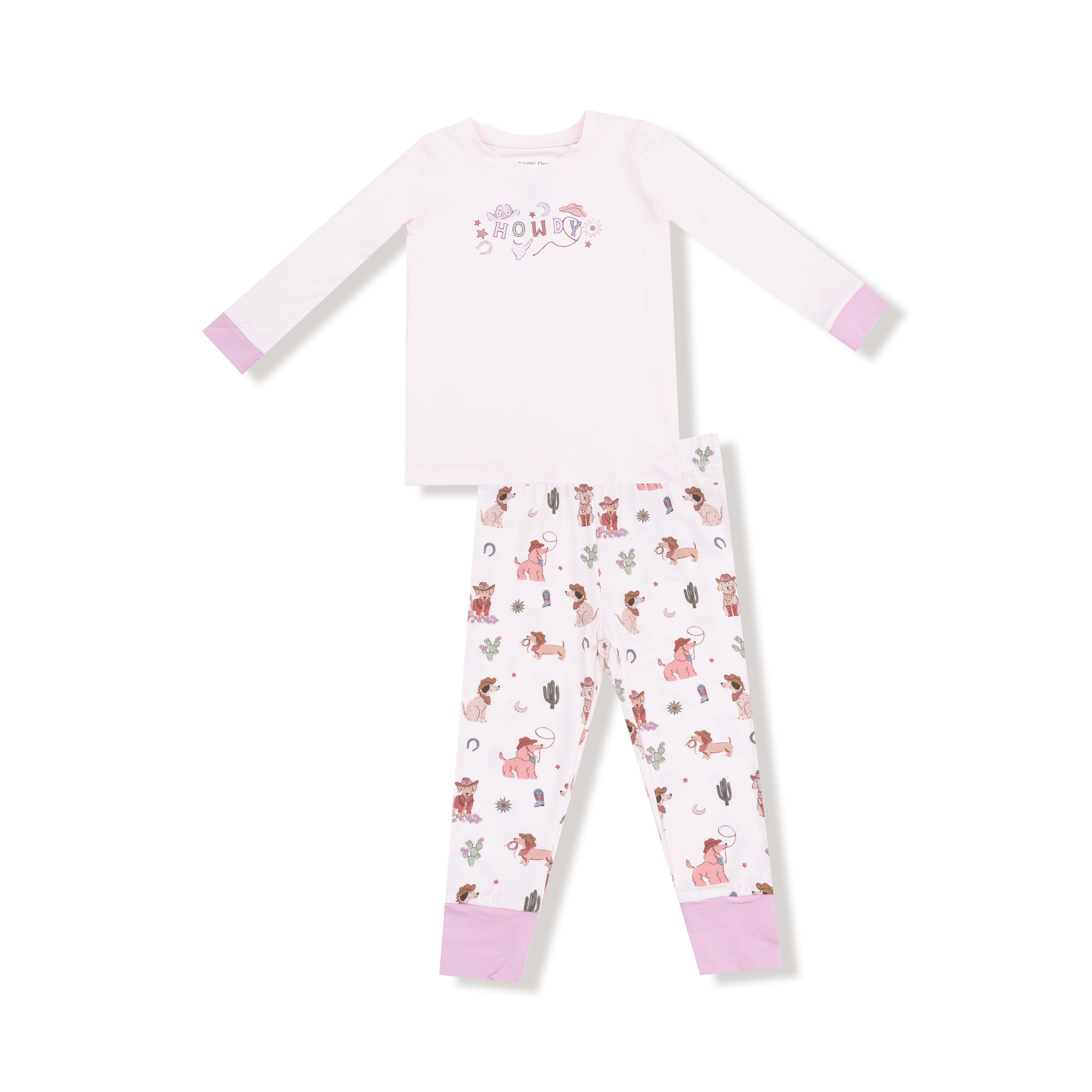 Howdy Pink Cowgirl Dogs LS PJ Set