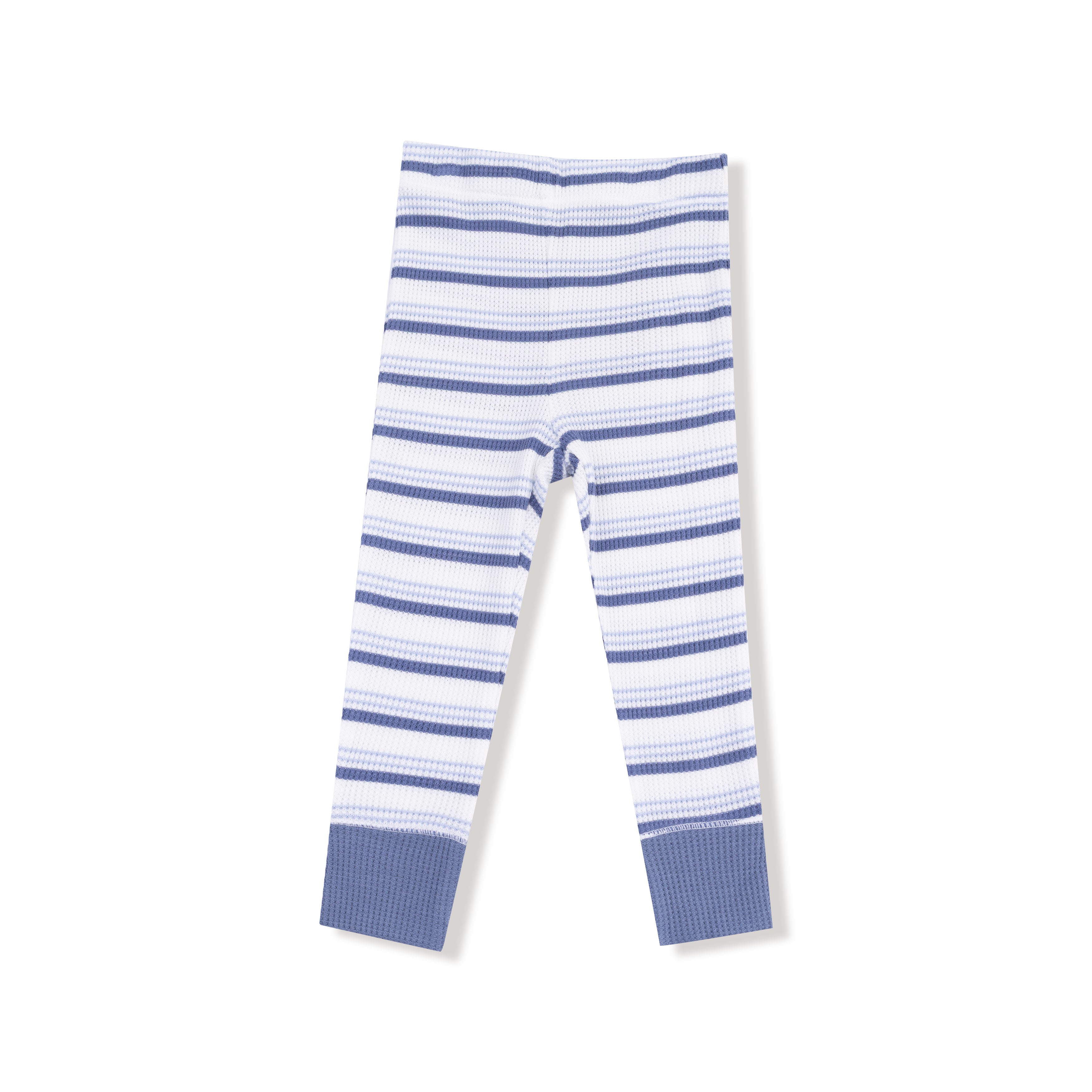 Blue Vintage Stripe Waffle Knit LS PJ Set