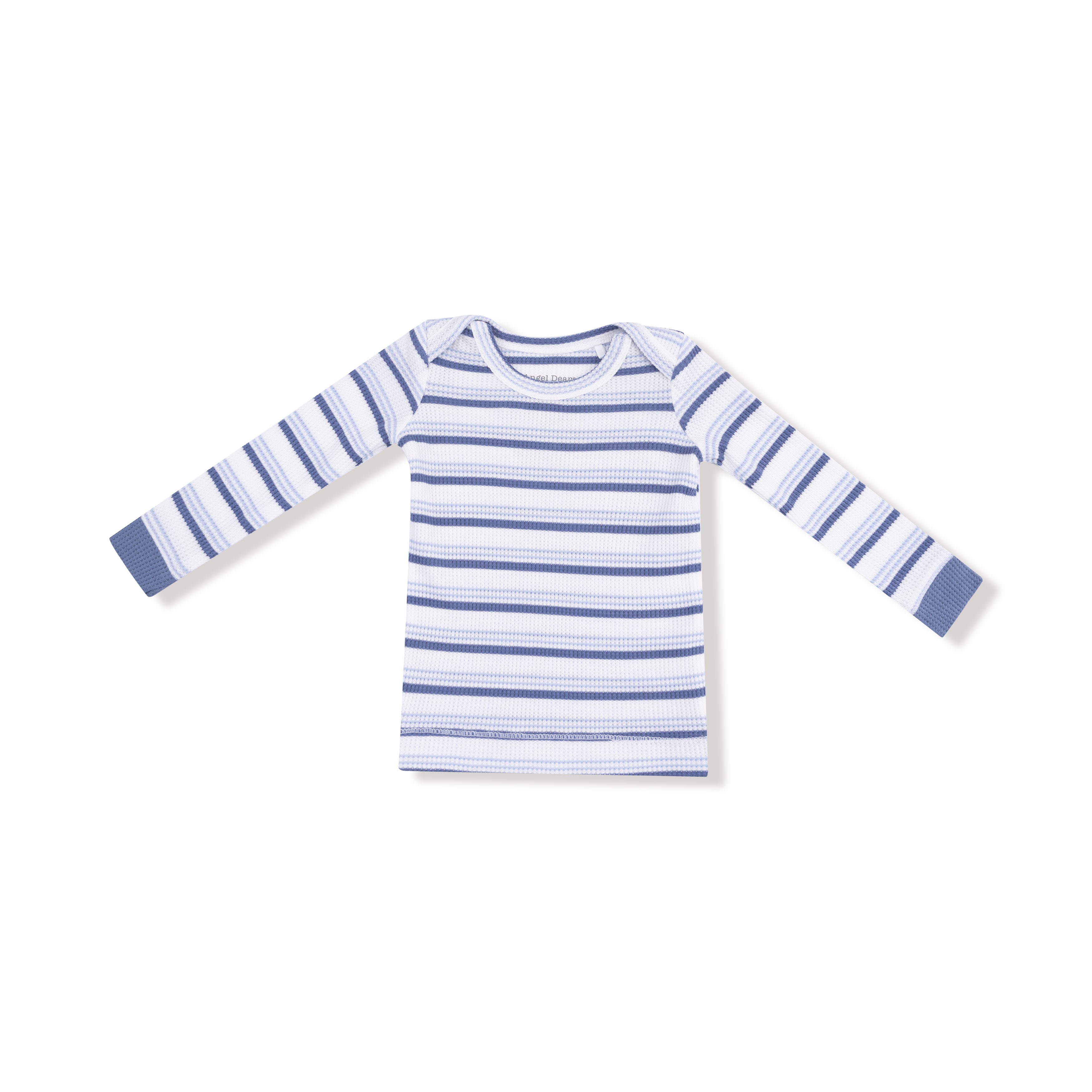 Blue Vintage Stripe Waffle Knit LS PJ Set