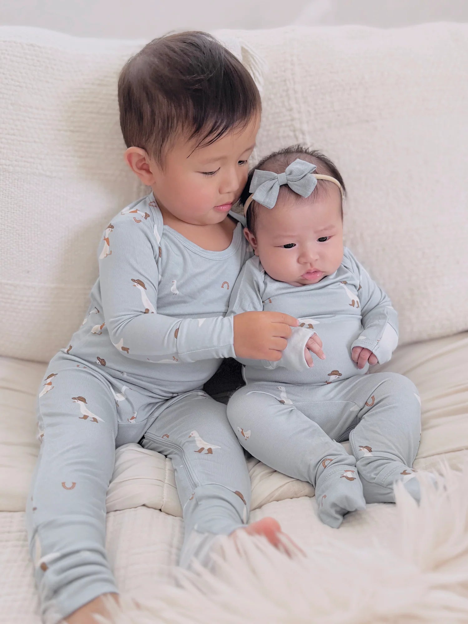 Cowboy Goose Convertible Romper Footie