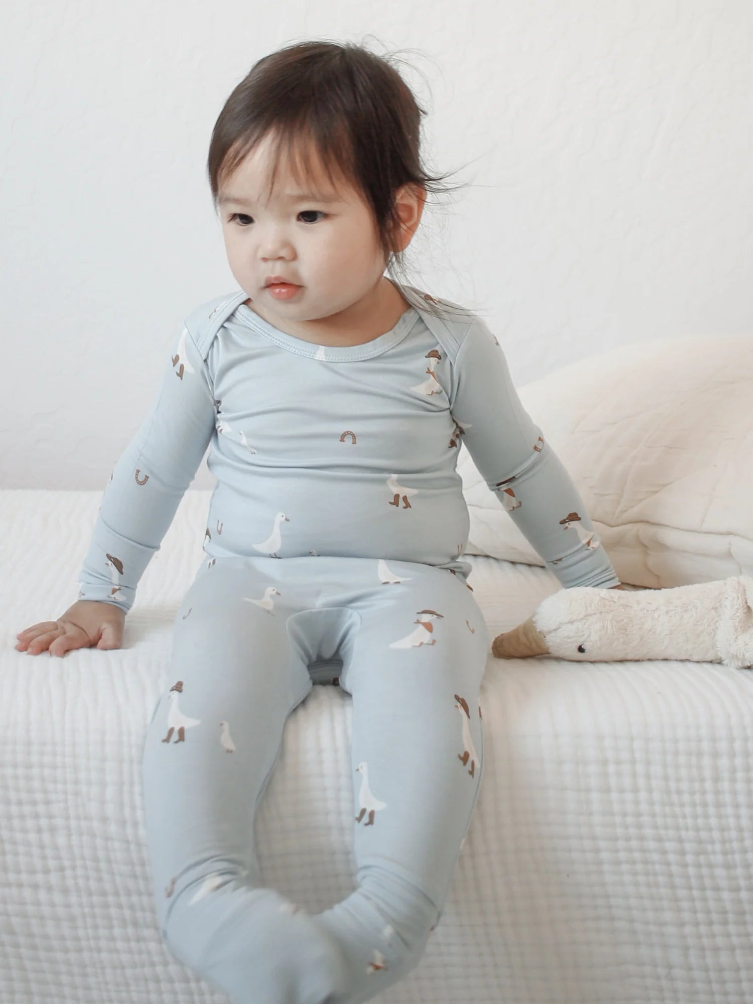 Cowboy Goose Convertible Romper Footie