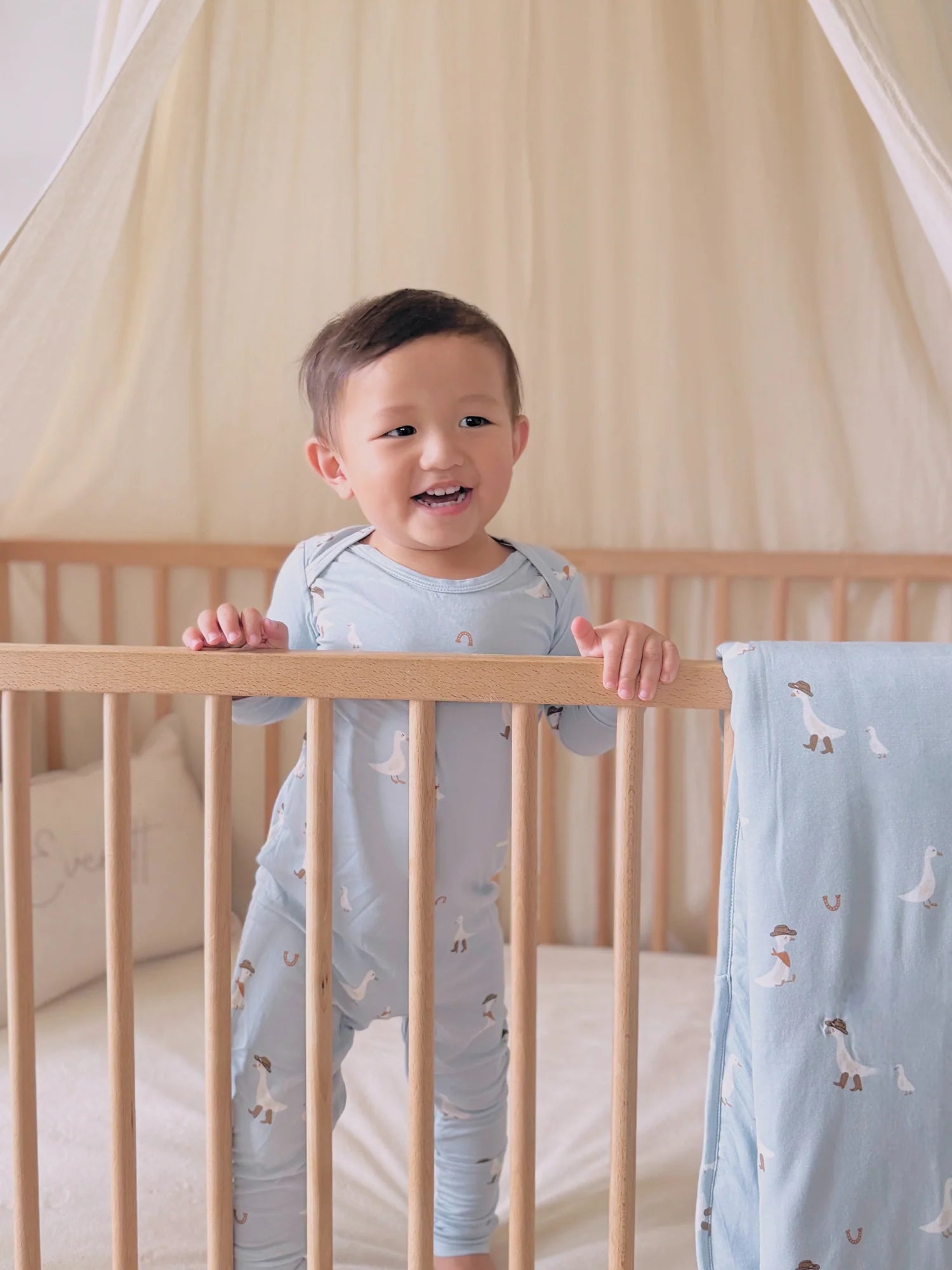 Cowboy Goose Convertible Romper Footie