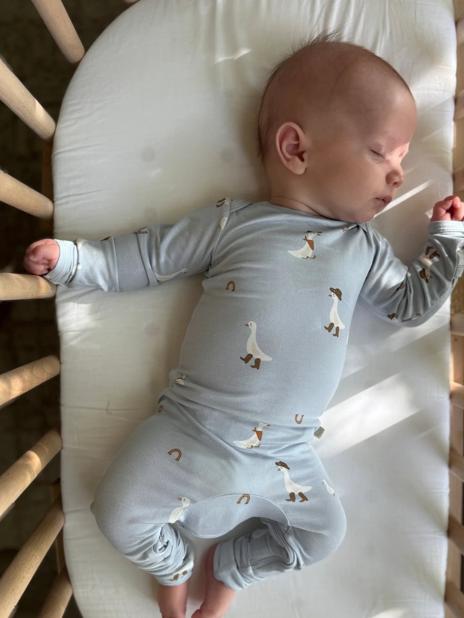 Cowboy Goose Convertible Romper Footie