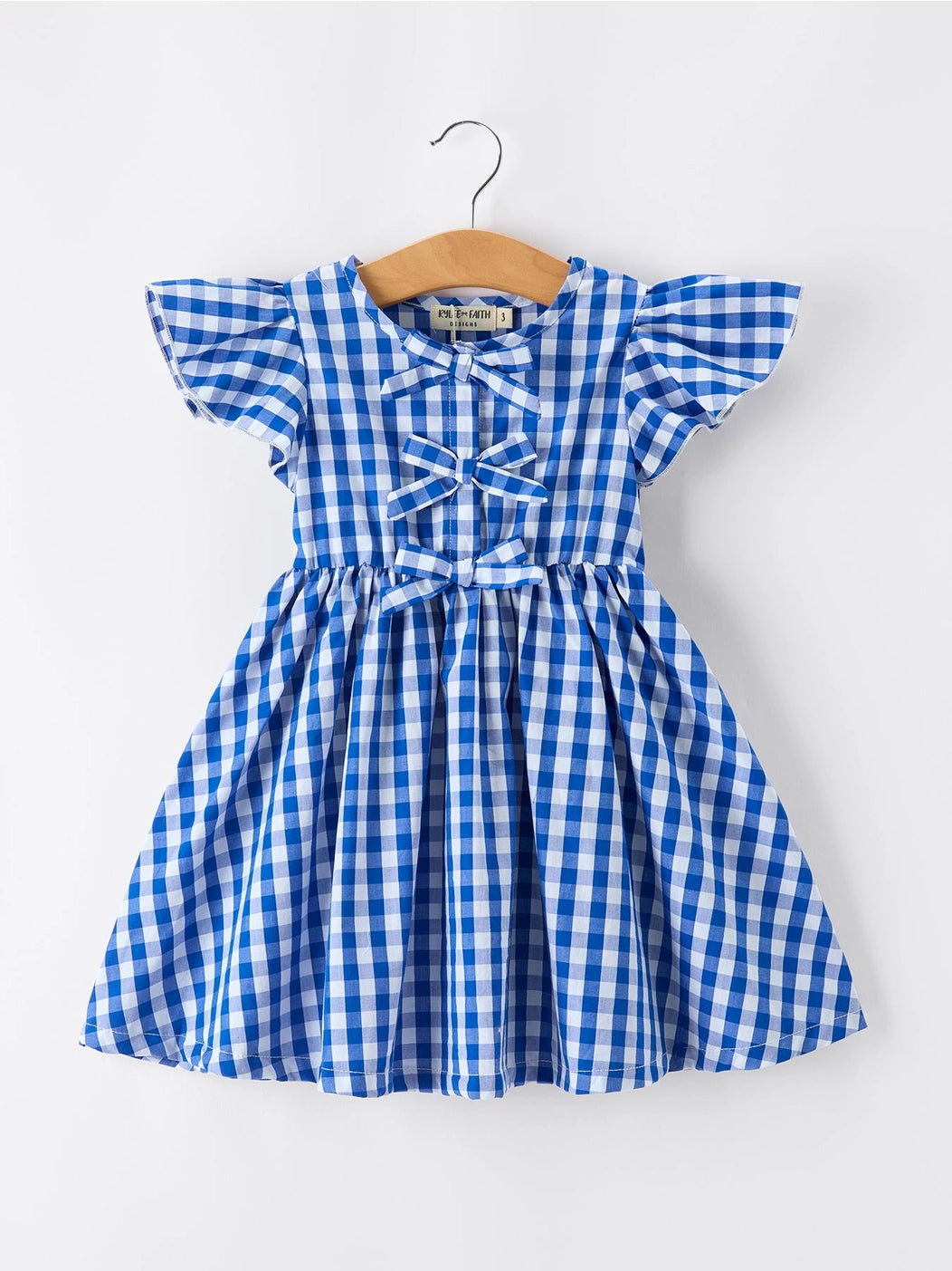 Blue Plaid Bow Dress