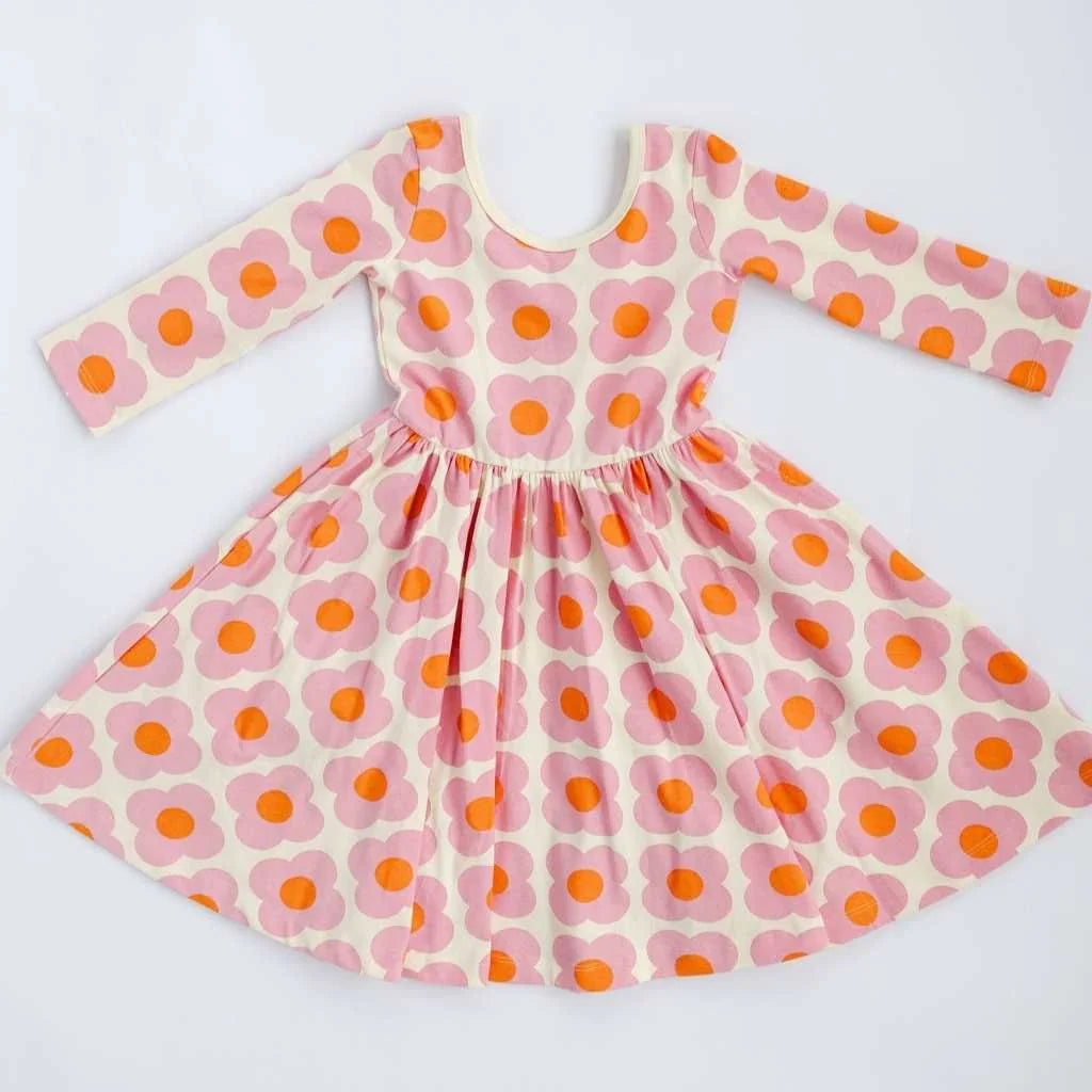 Pink Flower Power Twirl Dress