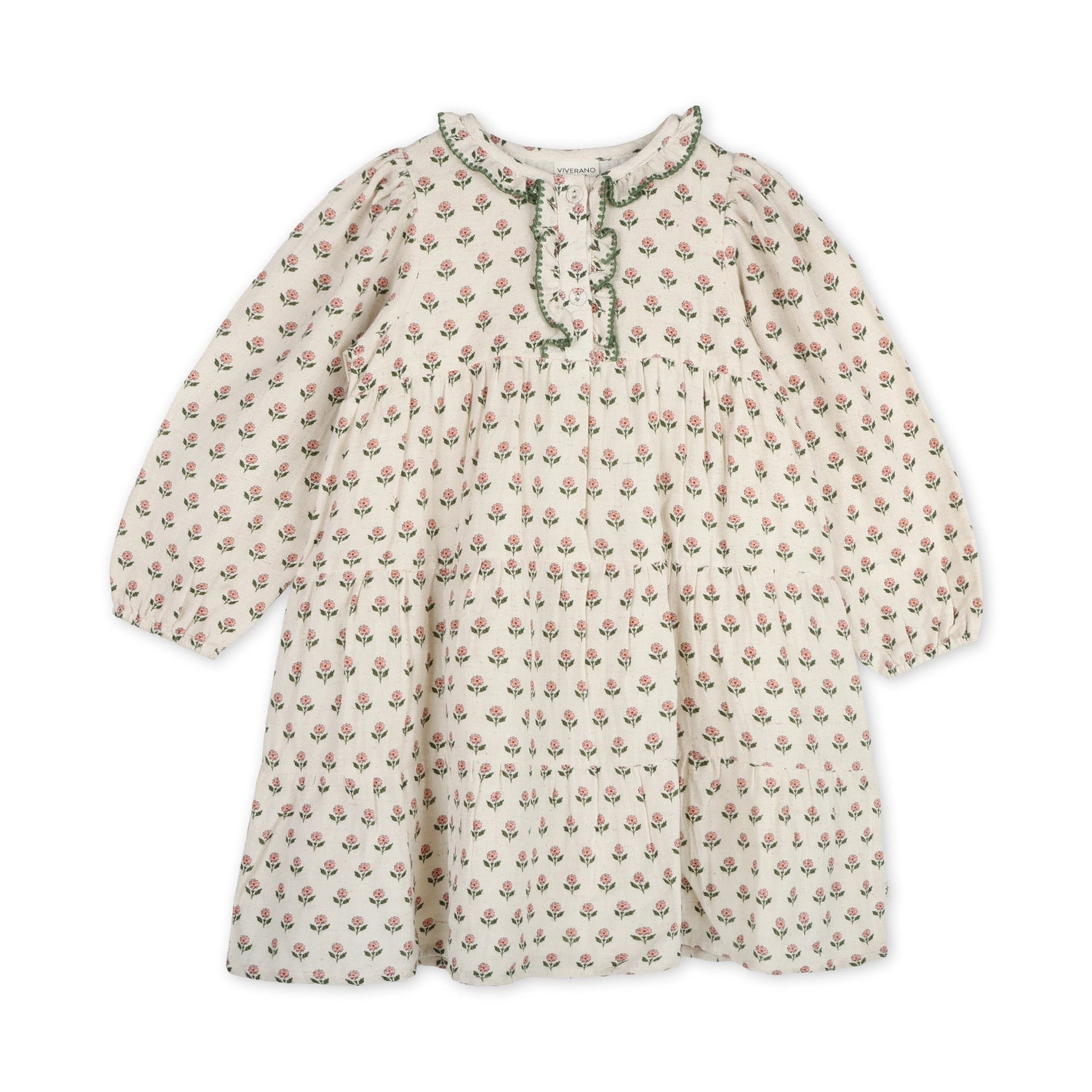 Natural Bella Block Printed Floral Dress