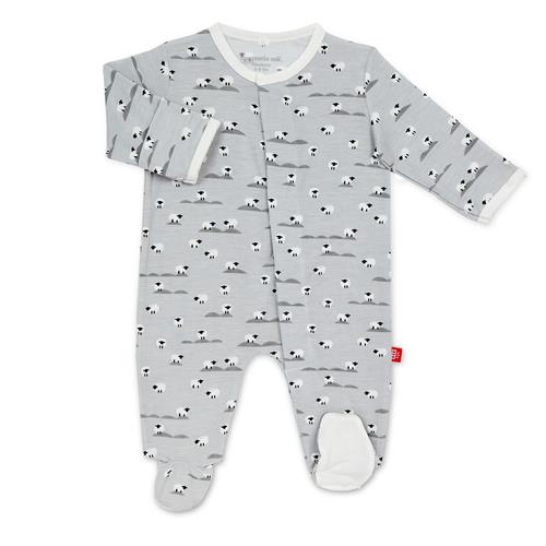 Magnetic Gray Baa Baa Baby Modal Footie