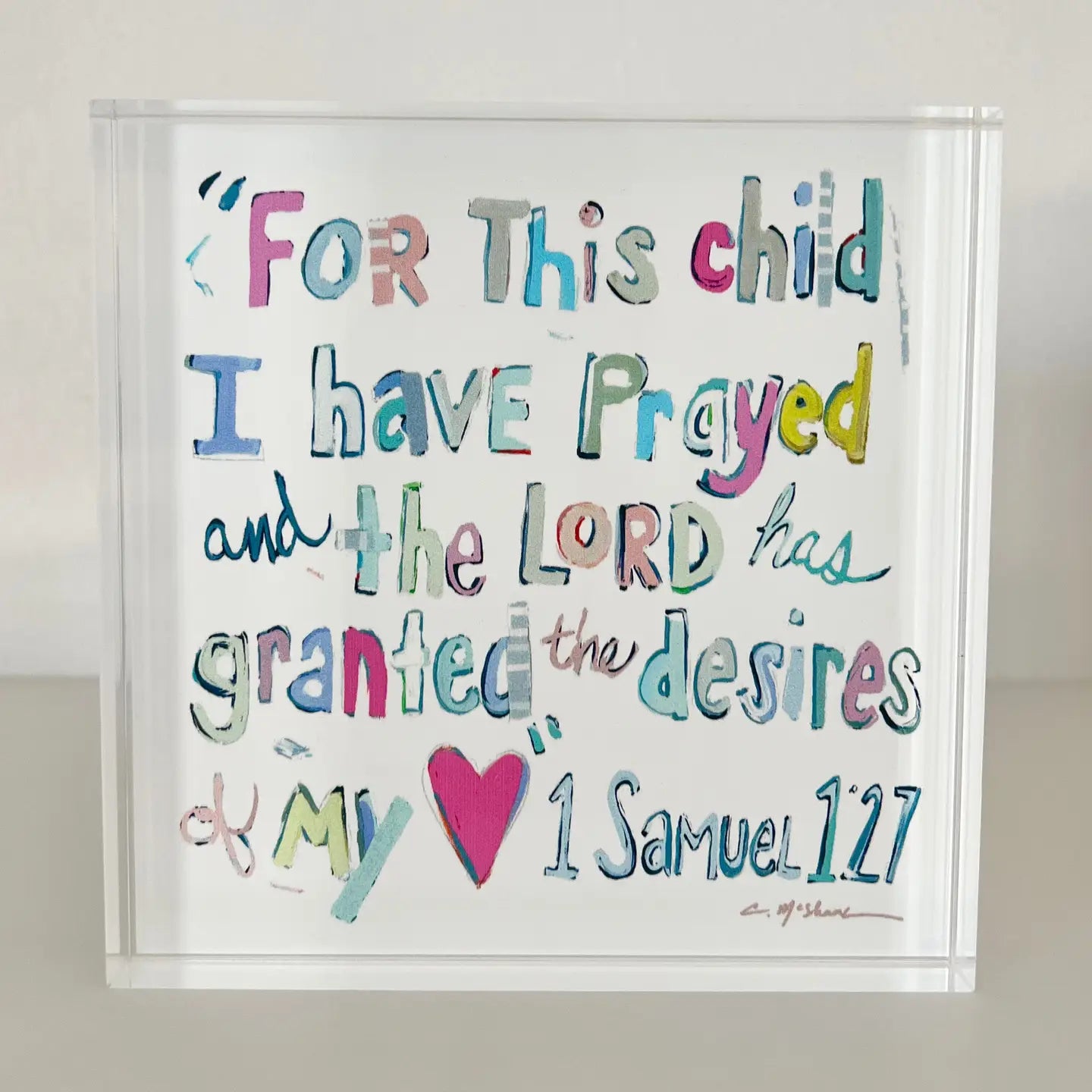 "1 Samuel 1:27 verse" acrylic shelfie