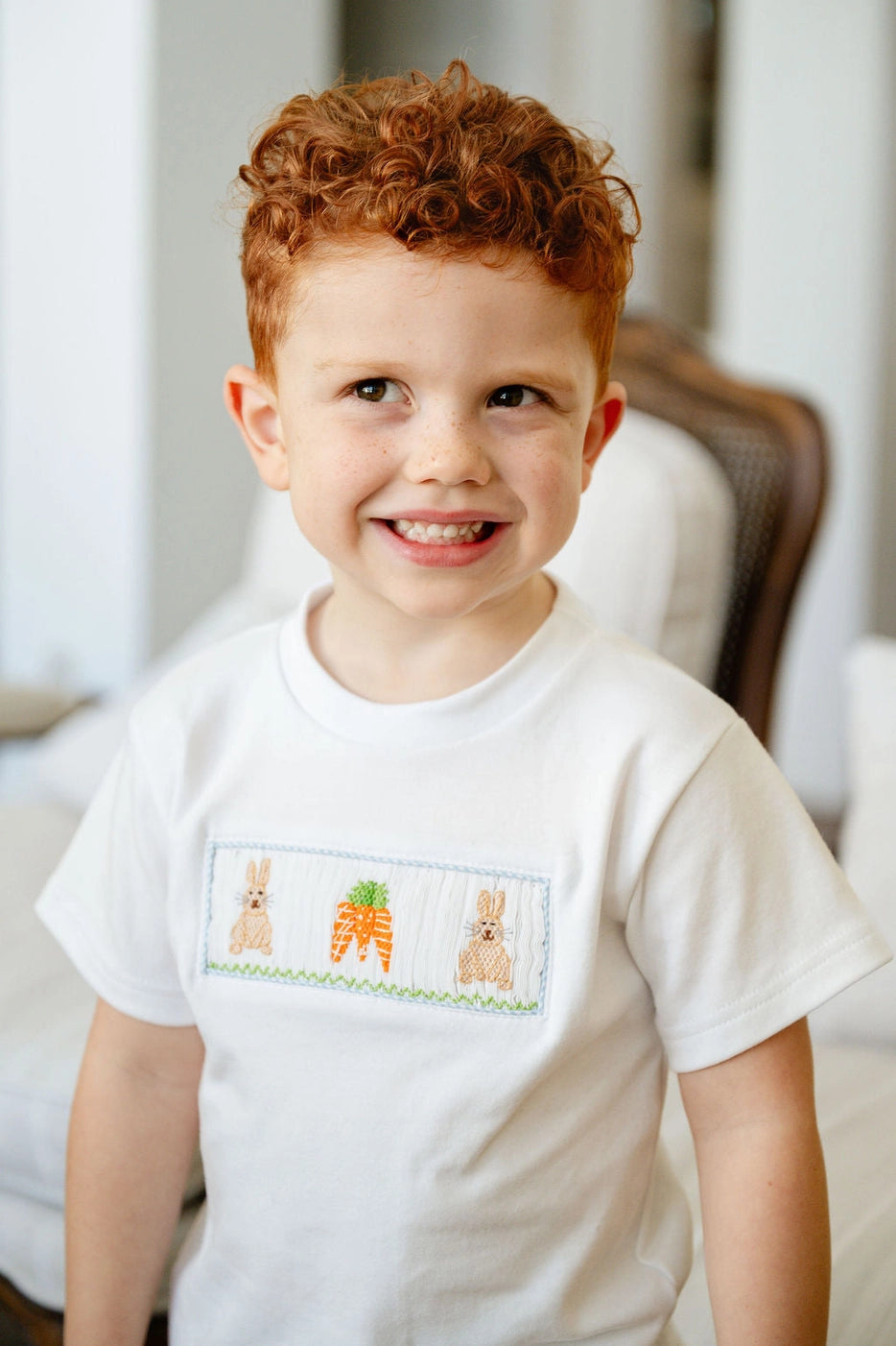 Easter Bunny and Carrots Smocked Shorts Set