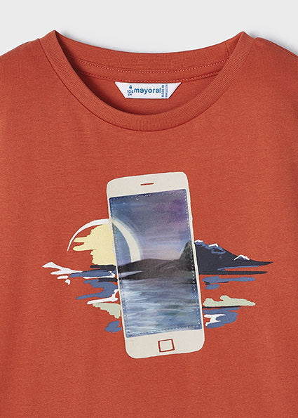 Mobile Phone Sunset Color Change Tee