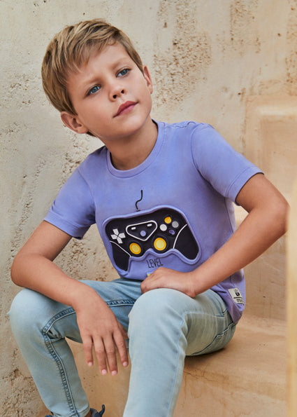 Level Up Lilac Blue Gaming Tee
