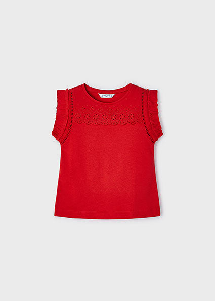 Red Sesame Print Shorts & Red Tee Set