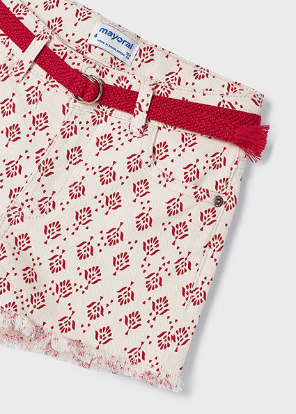 Red Sesame Print Shorts & Red Tee Set