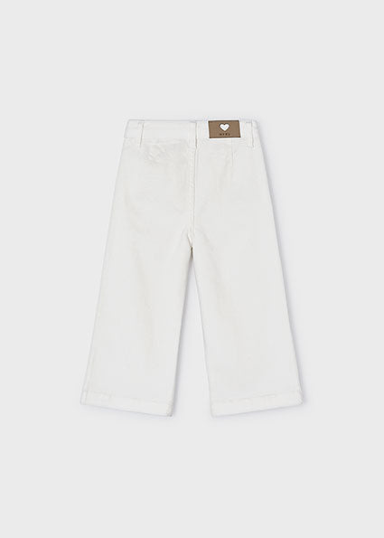 White Front Braided Pocket Twill Pants