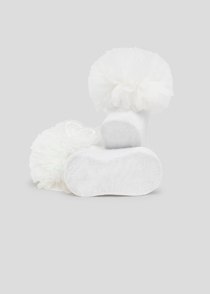 White Giant Ruffle Socks & Stretchy Headband