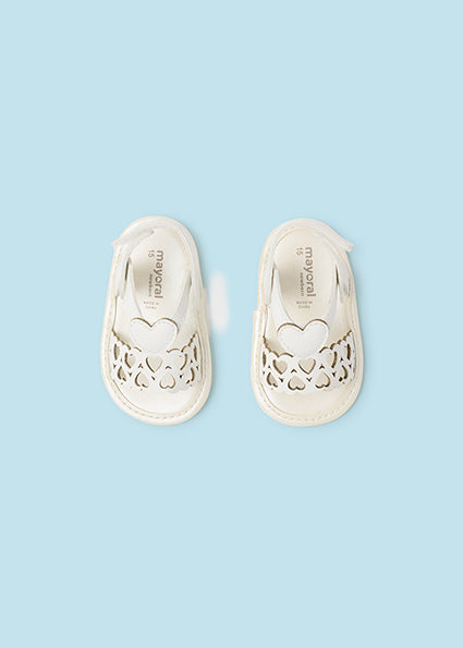 White Sweetheart Baby Sandals