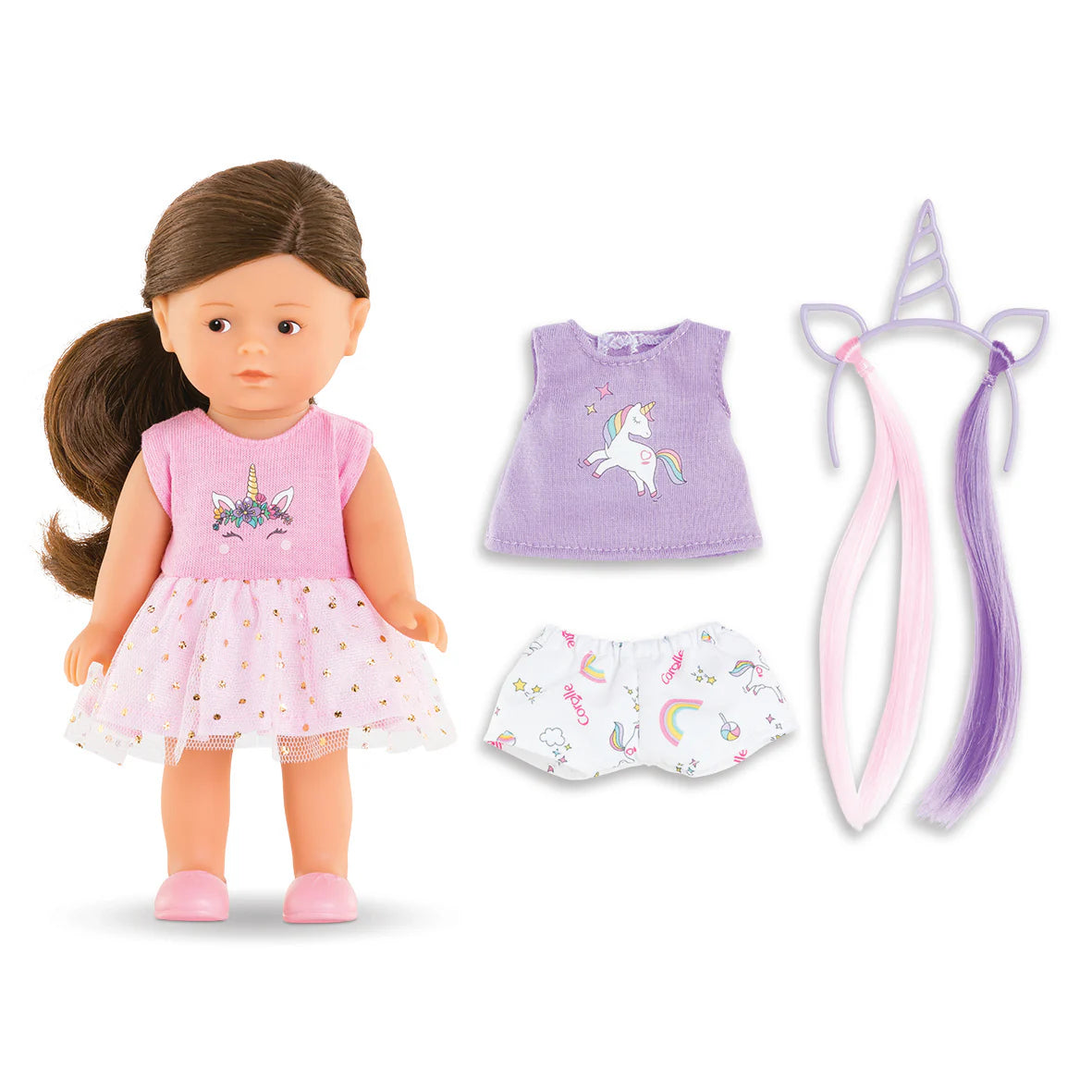 Mini Corolline Romy Unicorn Doll Set