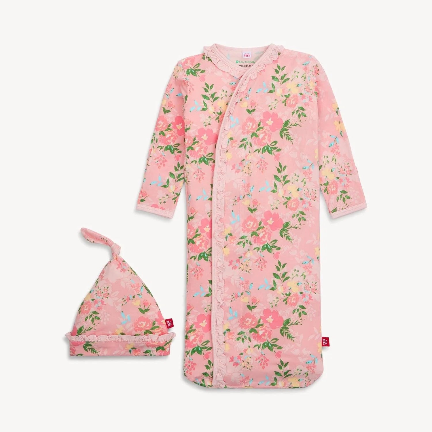 Magnetic Pink Ainslee Floral Gown & Hat