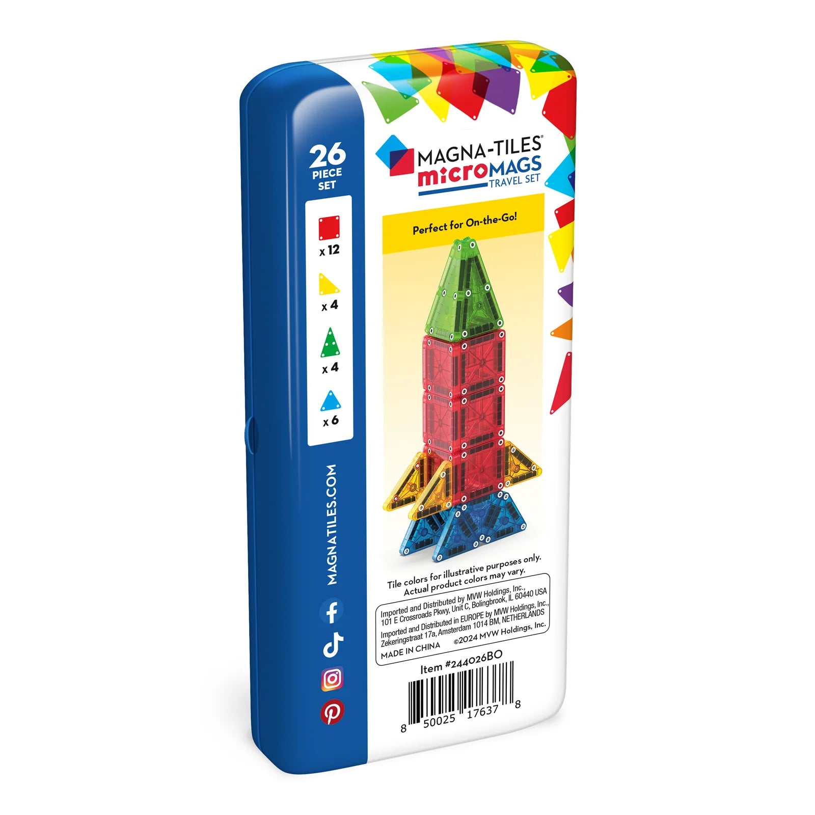 Magna-Tiles Micro Mags 26pc Travel Set