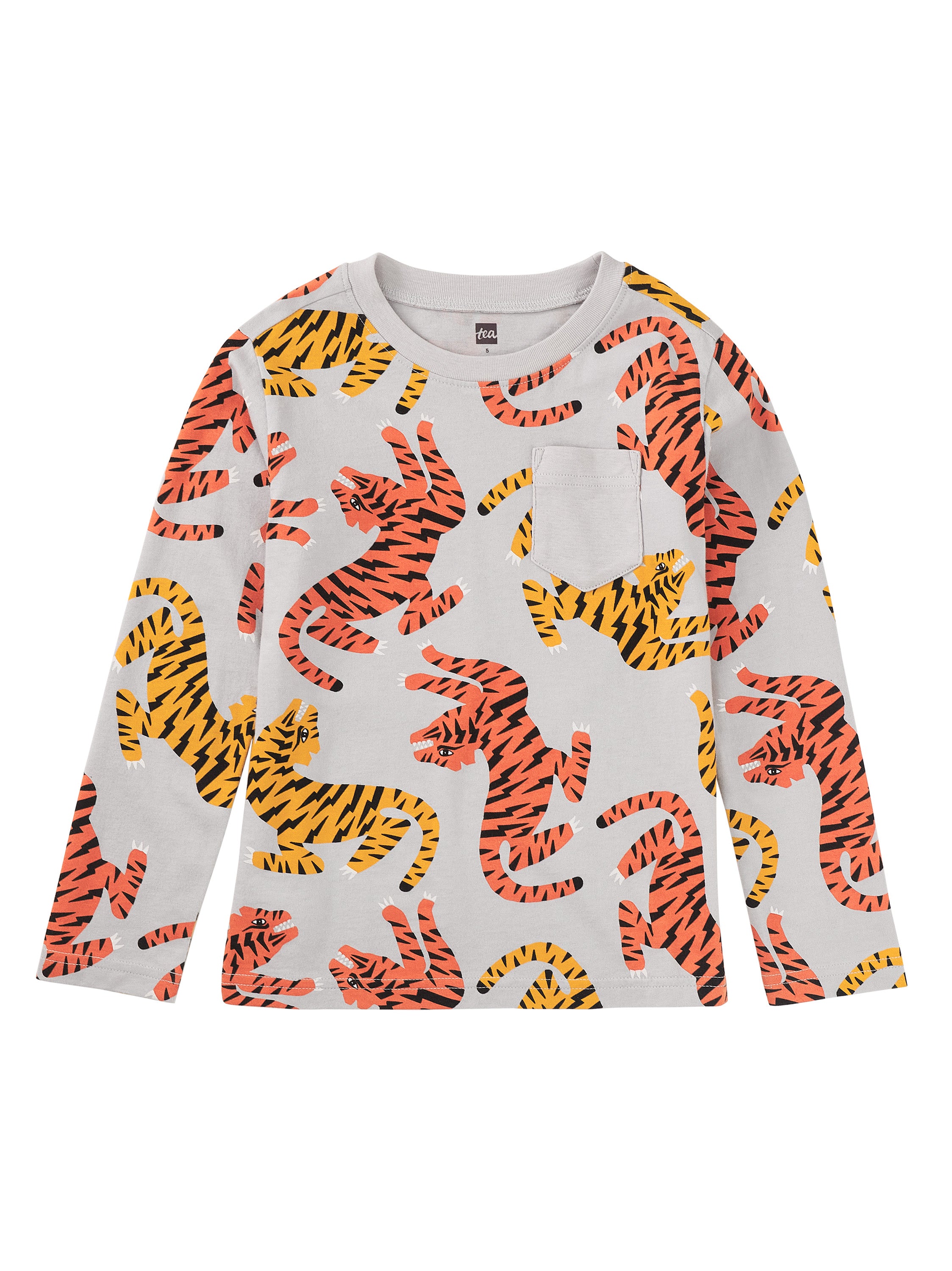 Lightning Tigers Print LS Tee