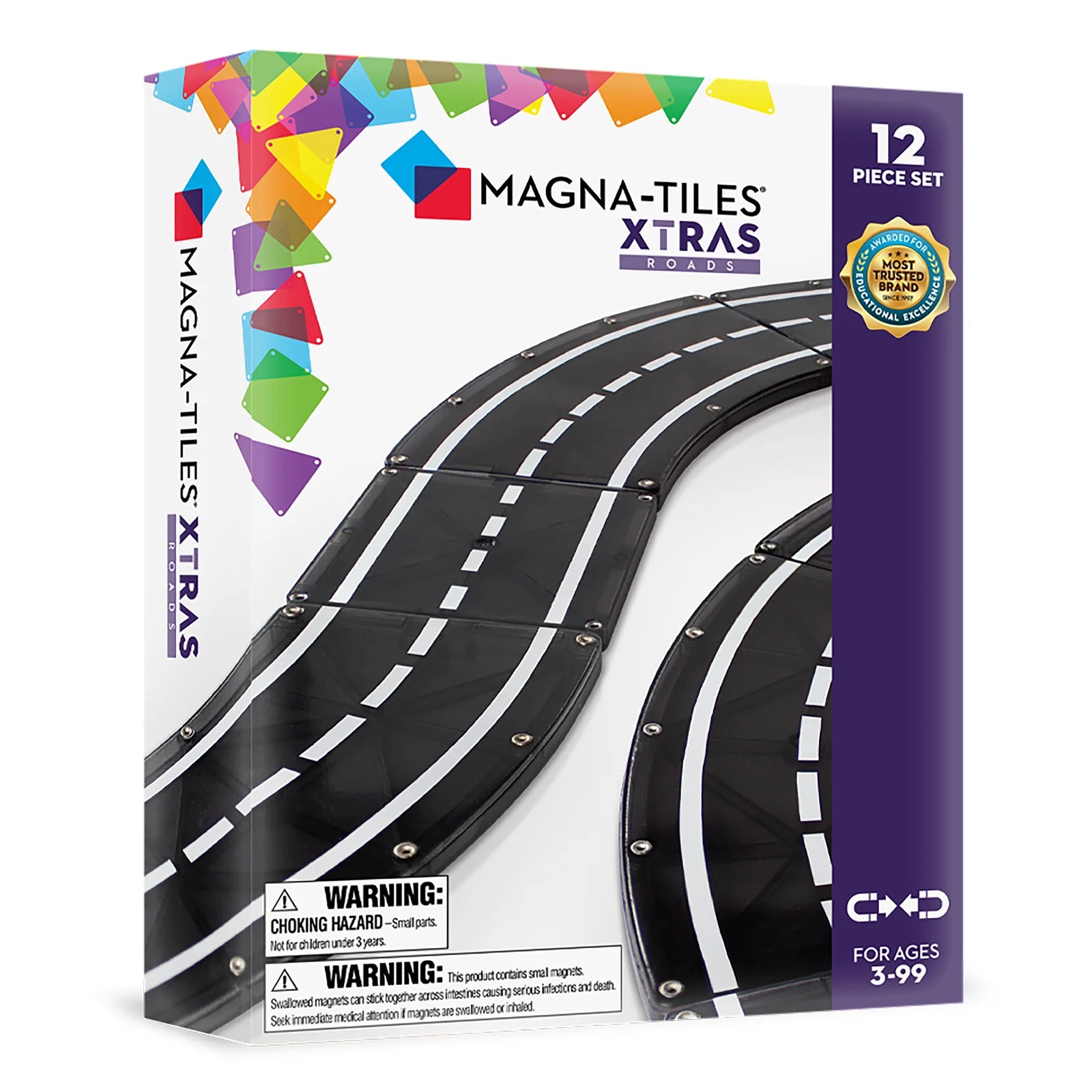 Magna-Tiles Xtras: Roads 12-Piece Set