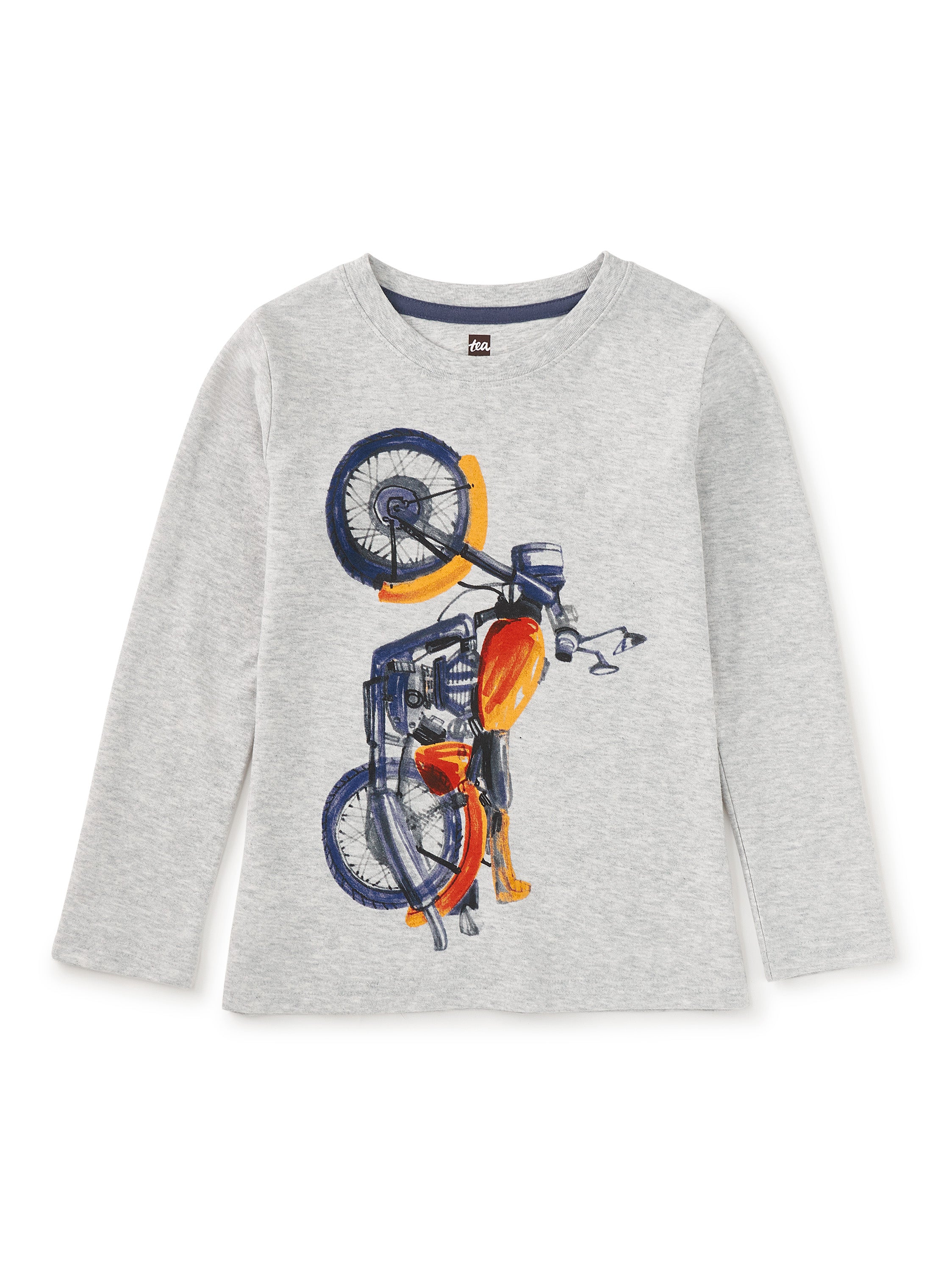 Light Grey Heather Motor Bike LS Tee