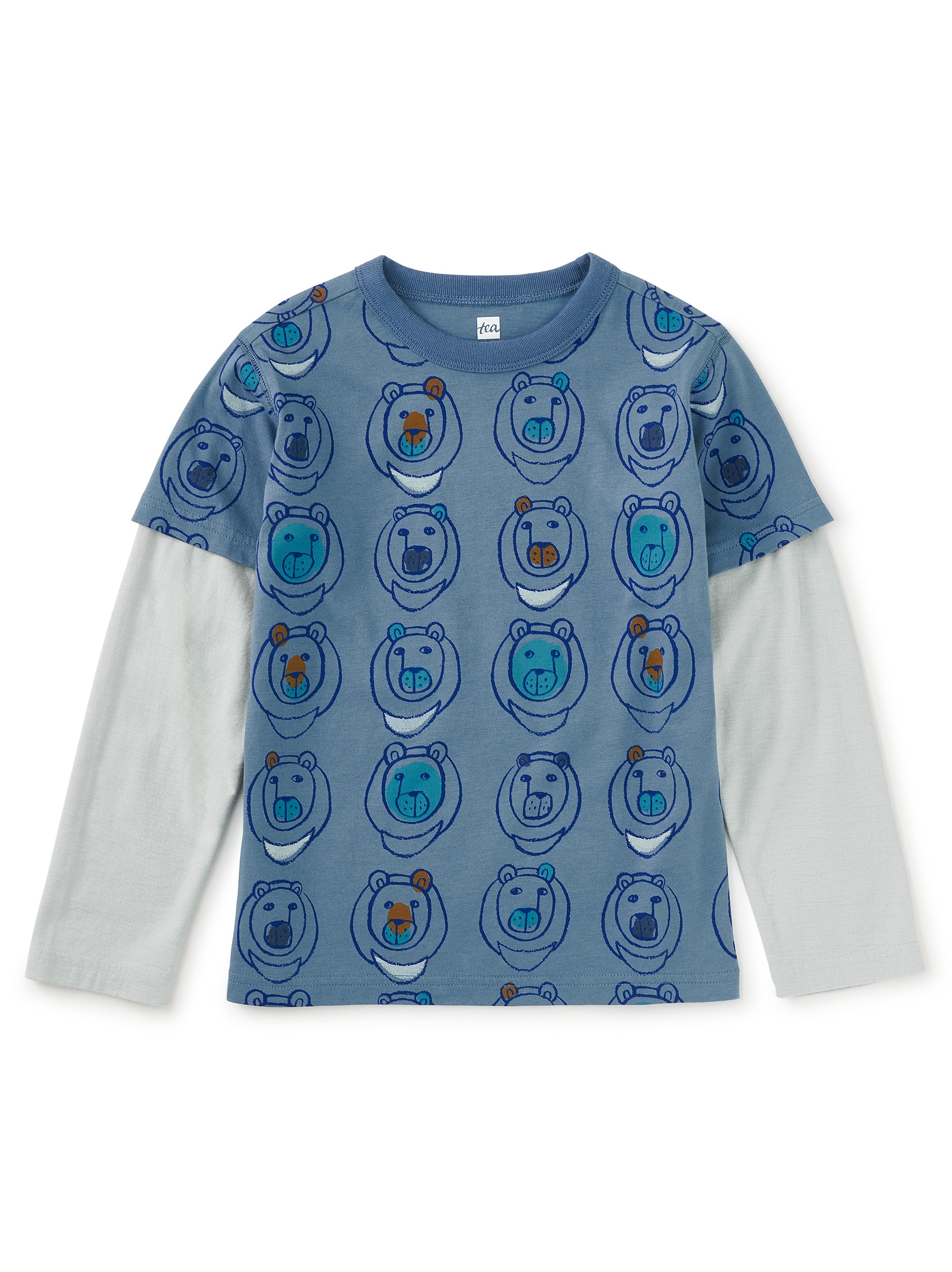 Blue Moon Bear Printed LS Layer Sleeve Tee