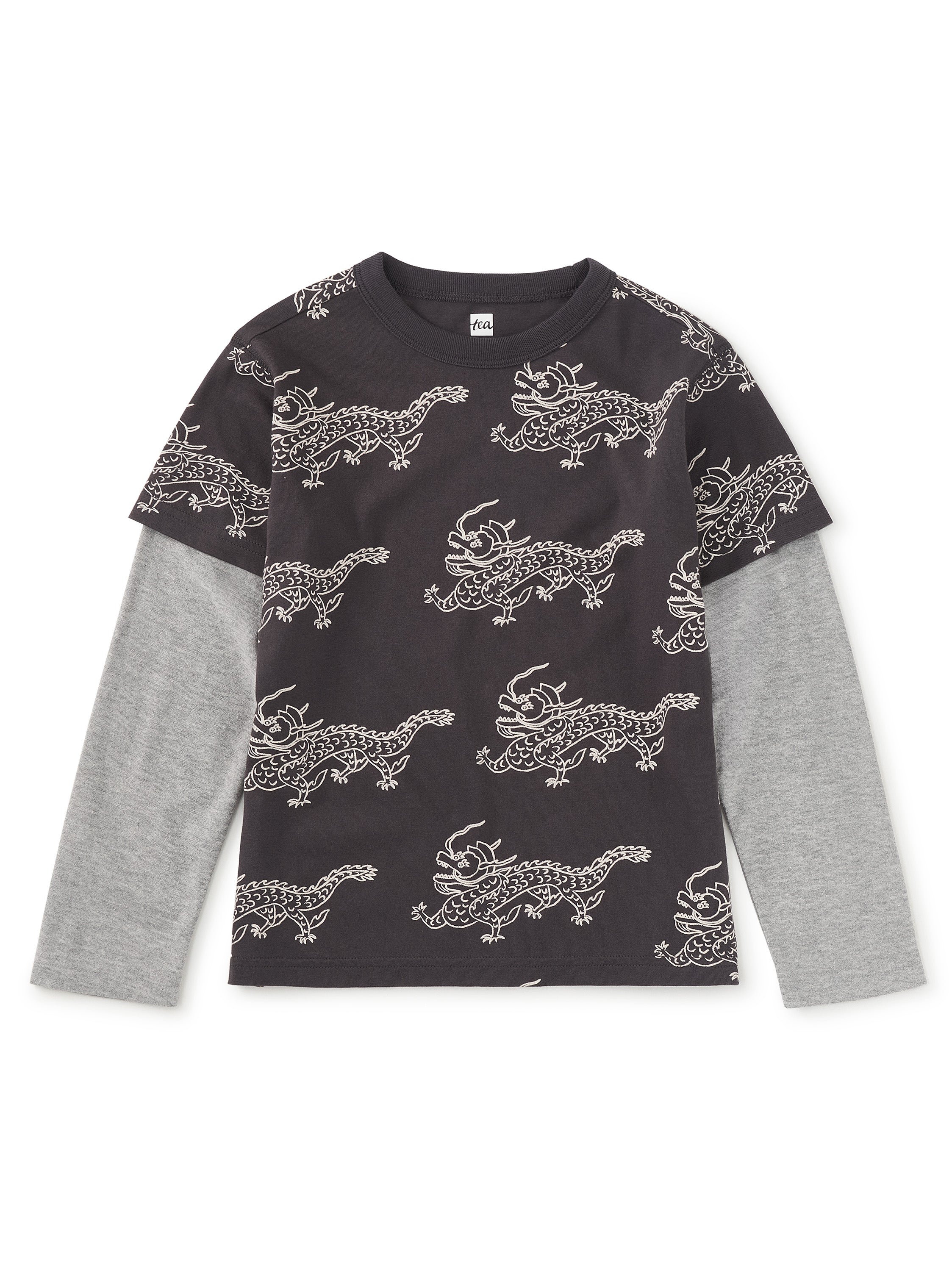 Korean Printed LS Layer Sleeve Tee
