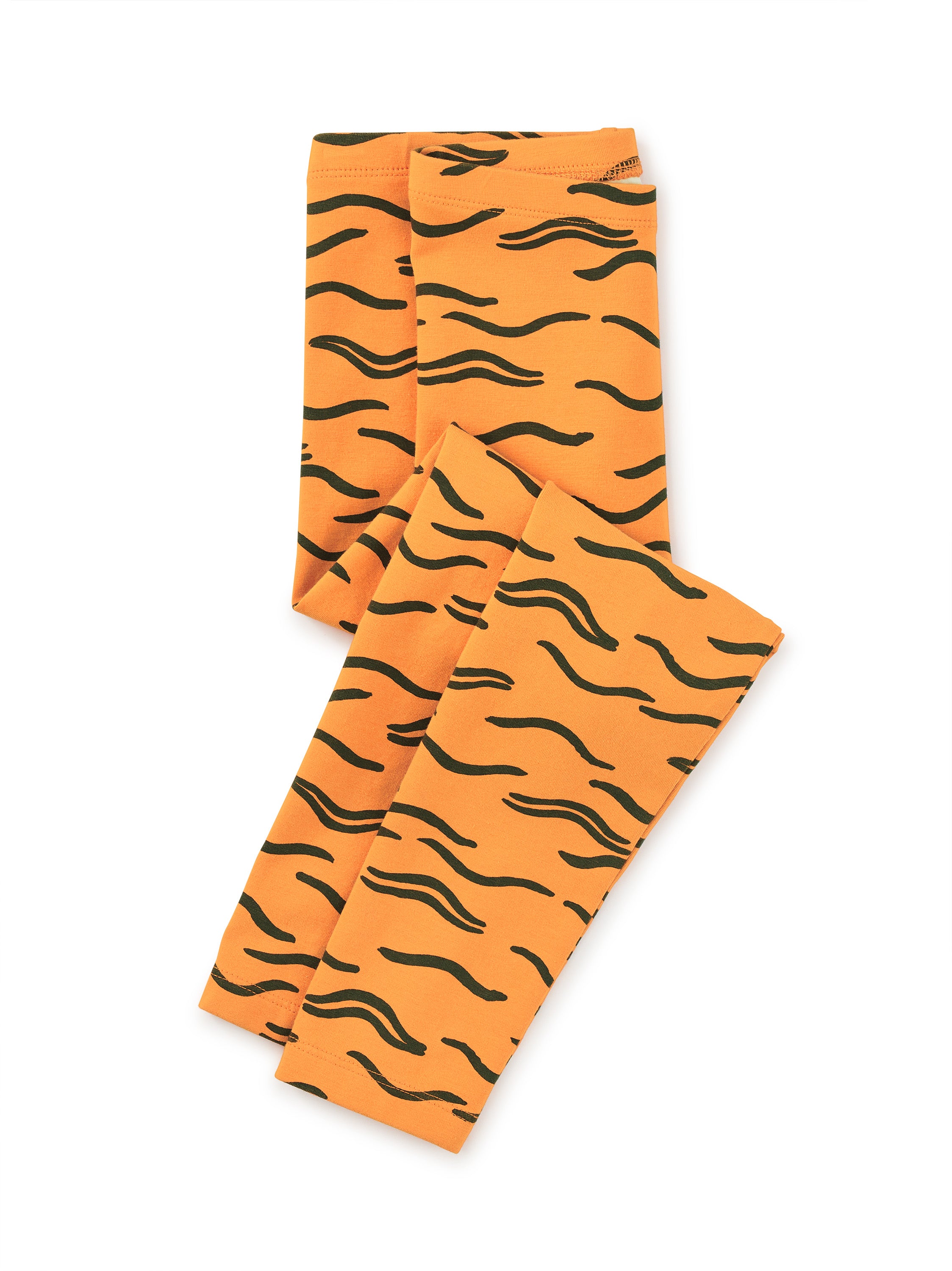 Orange Tiger Stripes Printed Leggings