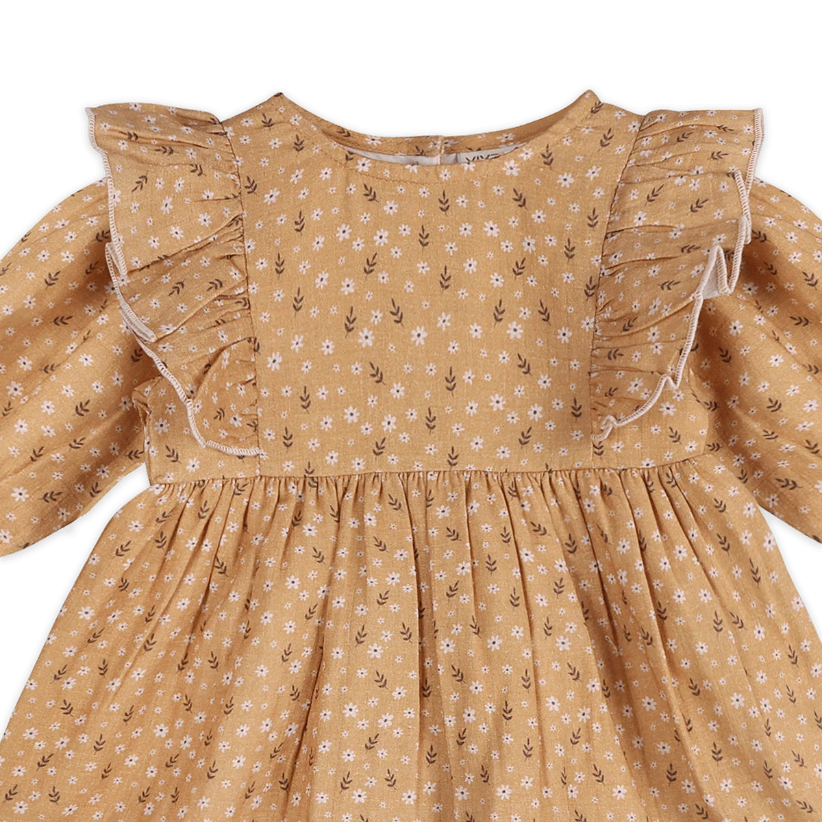 Mustard Floral Dress and Bloomer Set