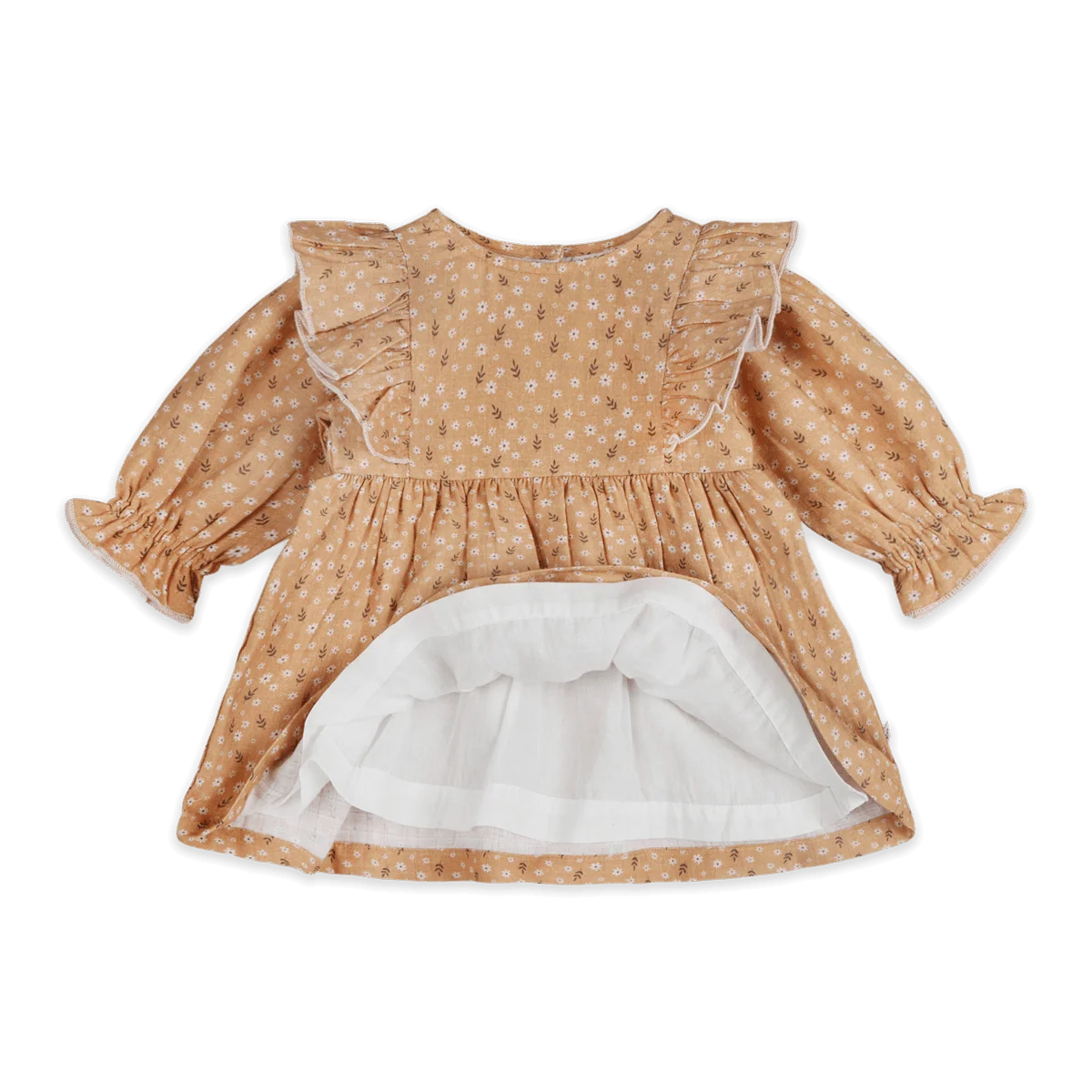 Mustard Floral Dress and Bloomer Set
