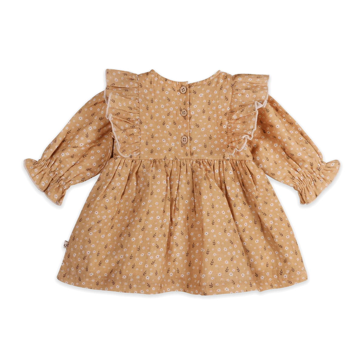 Mustard Floral Dress and Bloomer Set