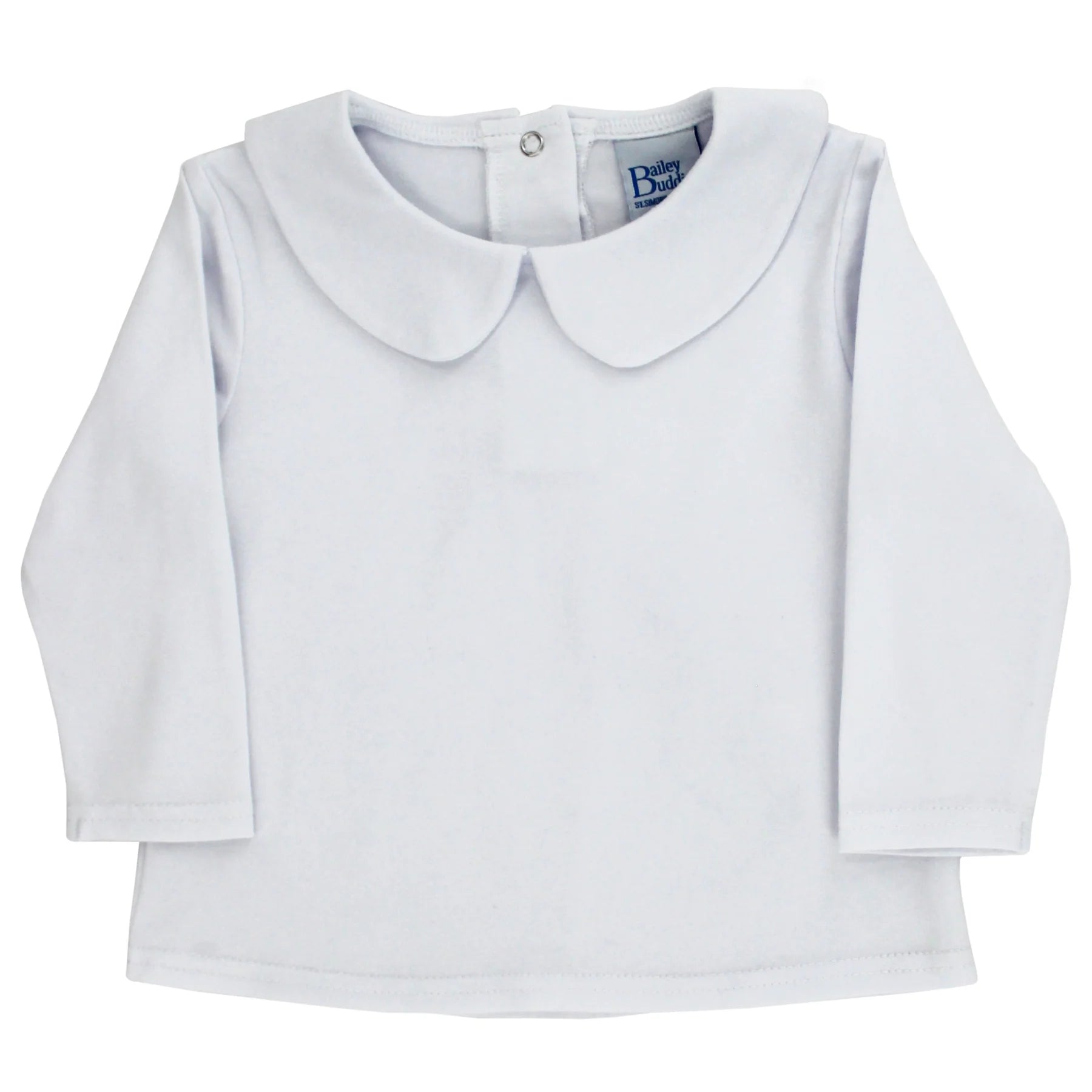 White Knit Boys Long Sleeve Peter Pan Shirt