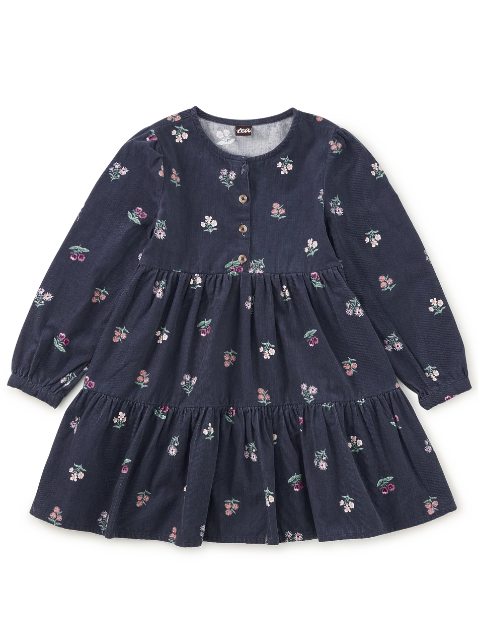 Navy Corduroy Henley Shirt Dress