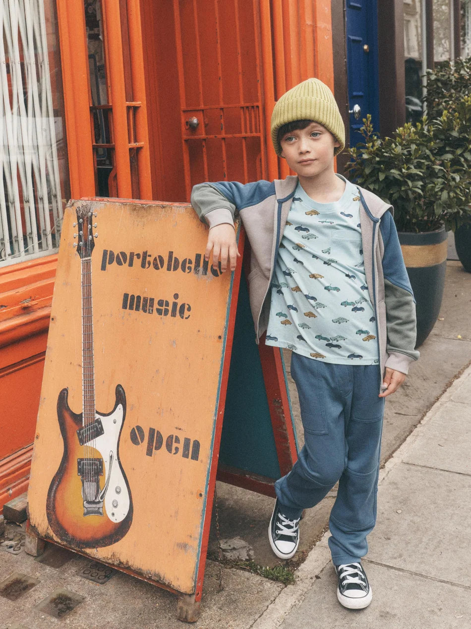 Mini Cars Long Sleeve Pocket Tee