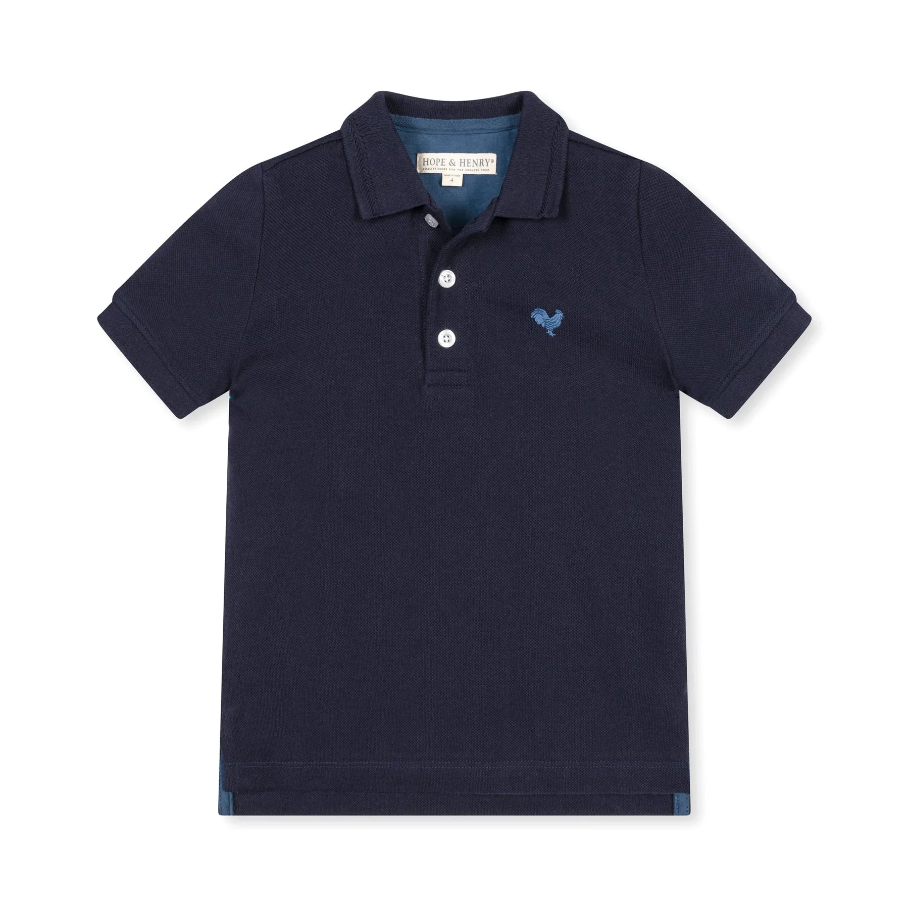 Navy Organic Pique Polo