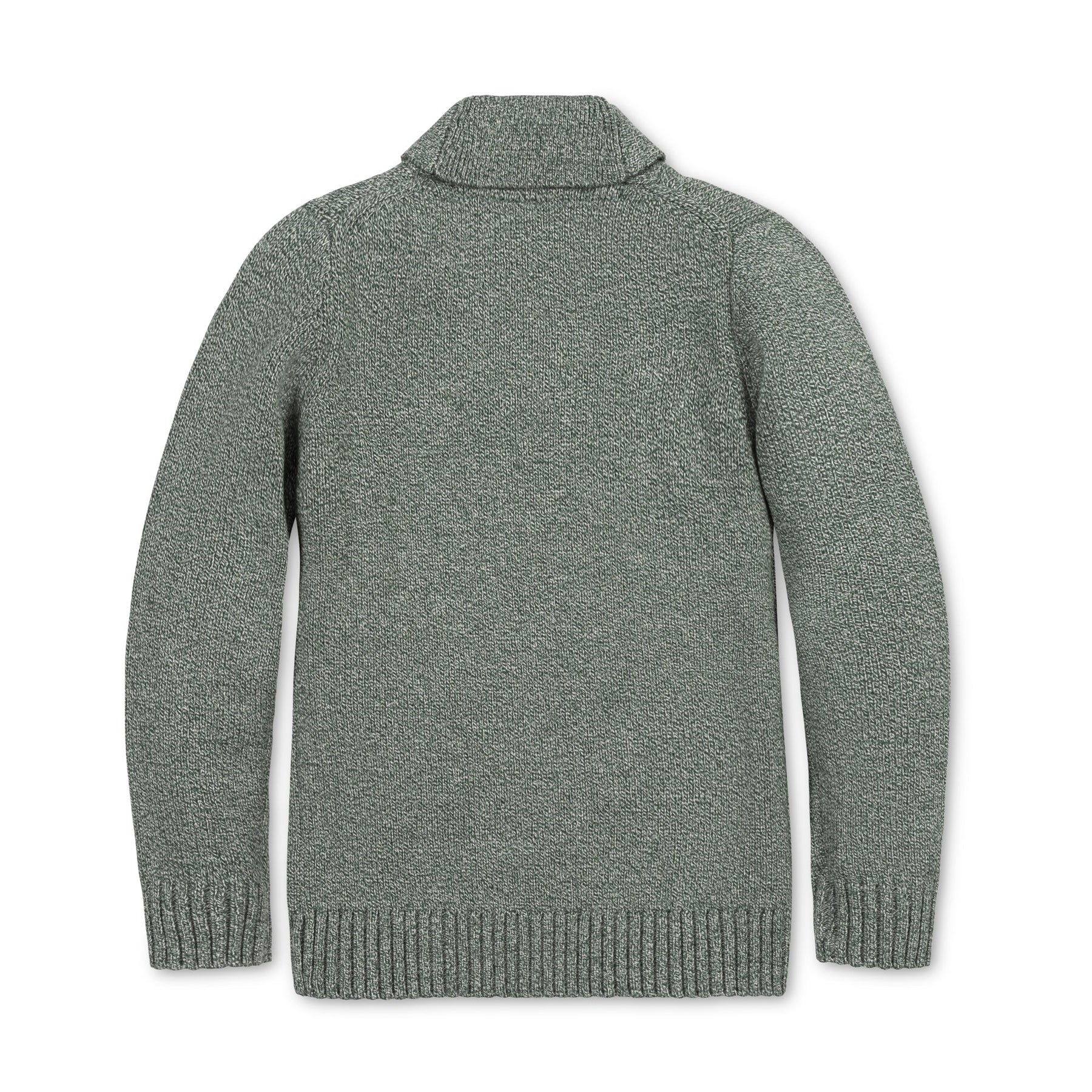 Dark Green Marl Organic Shawl Collar Sweater
