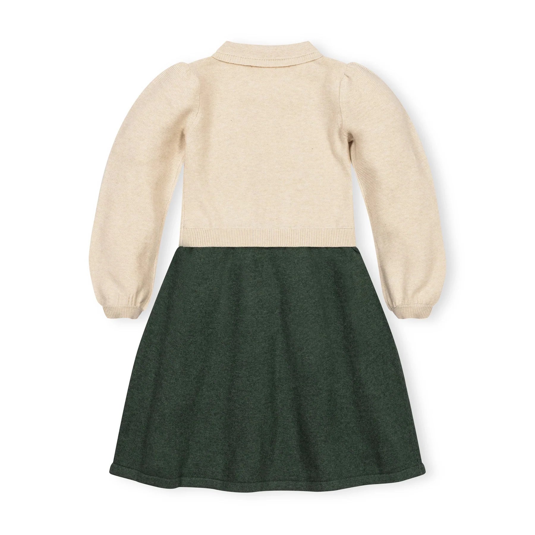 Ivory and Green Organic Sweater Dress