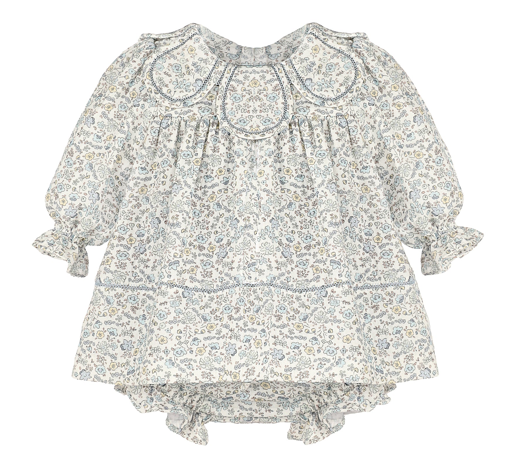 Blue Whimsy Floral Petal Float Dress