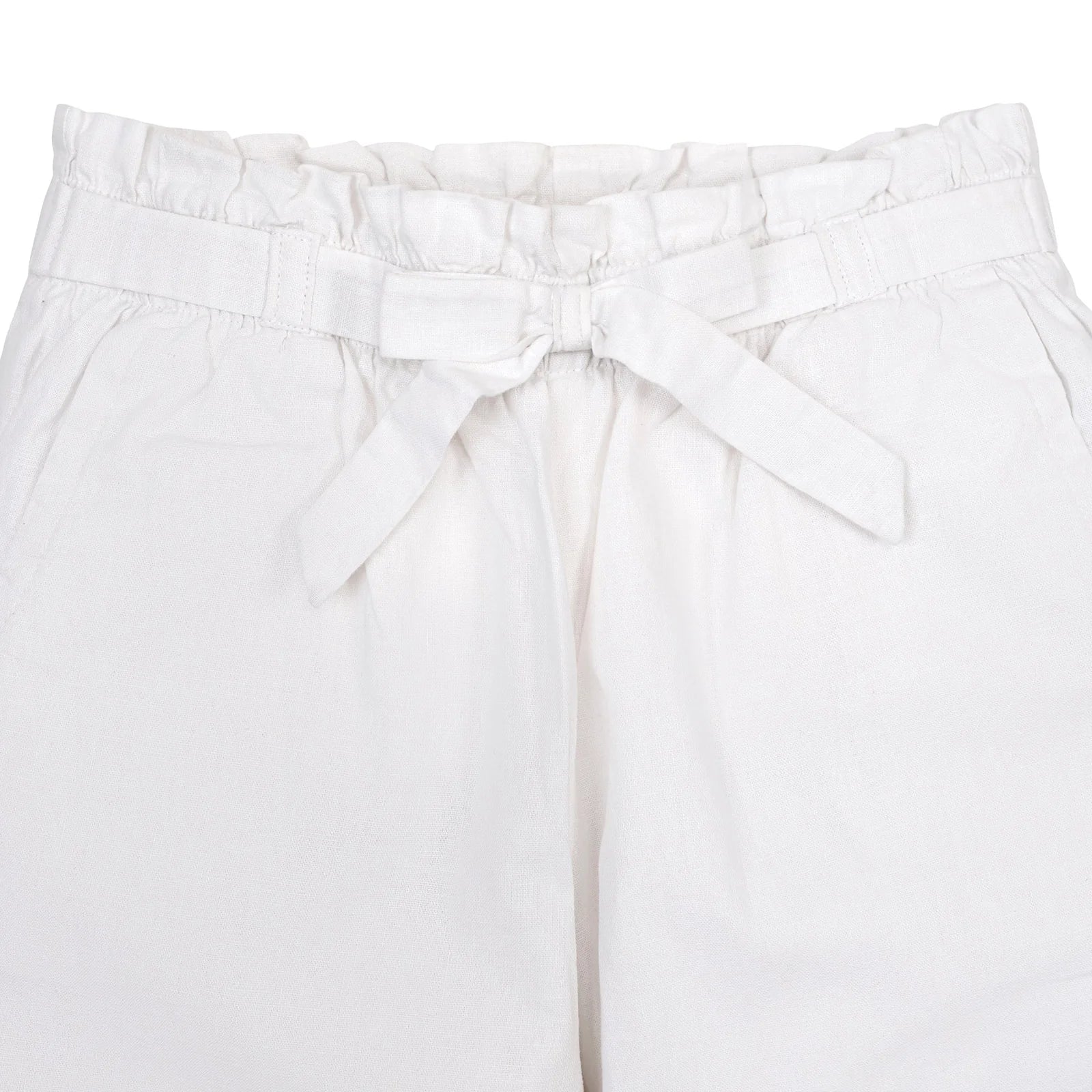 White Linen Paperbag Pants