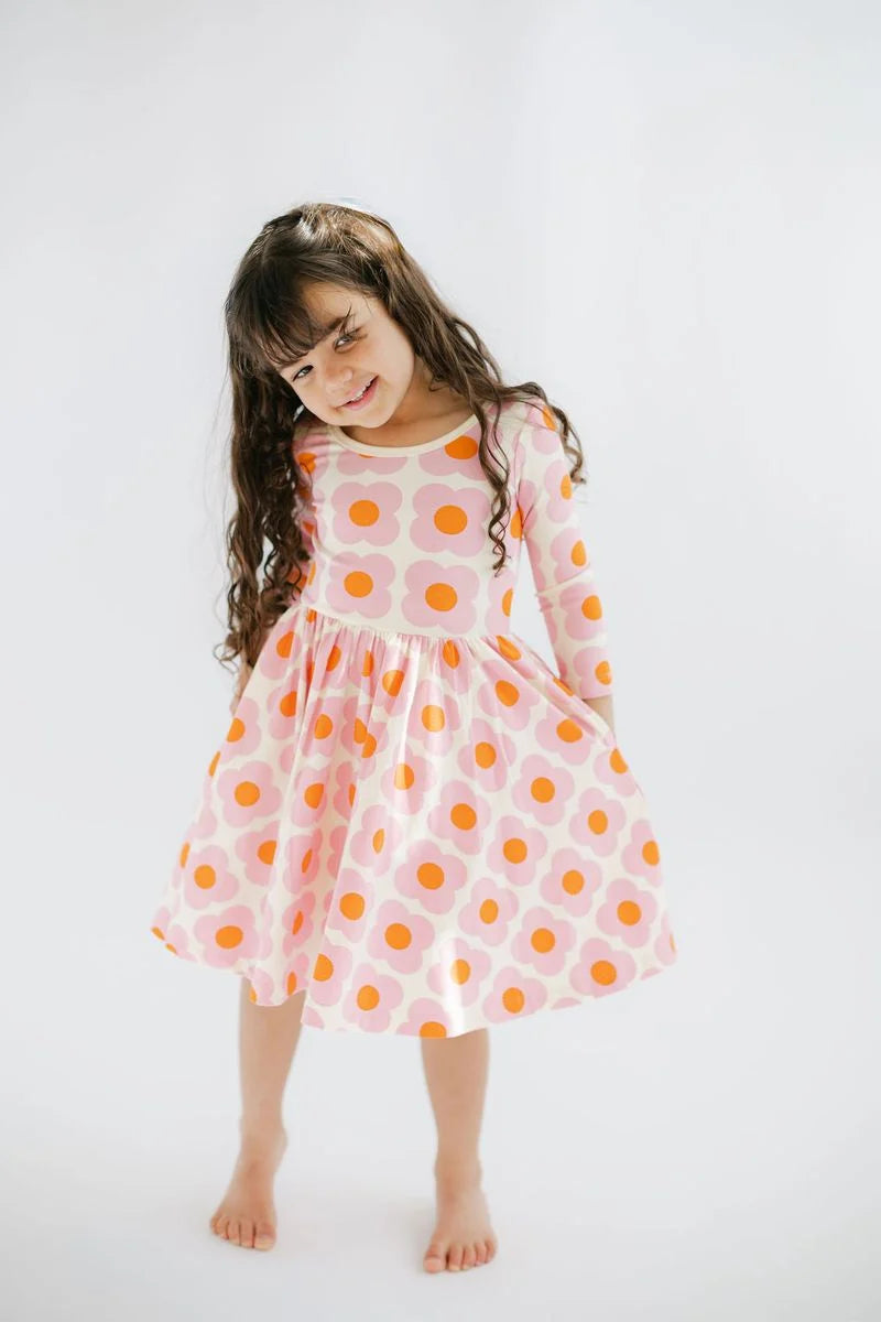 Pink Flower Power Twirl Dress