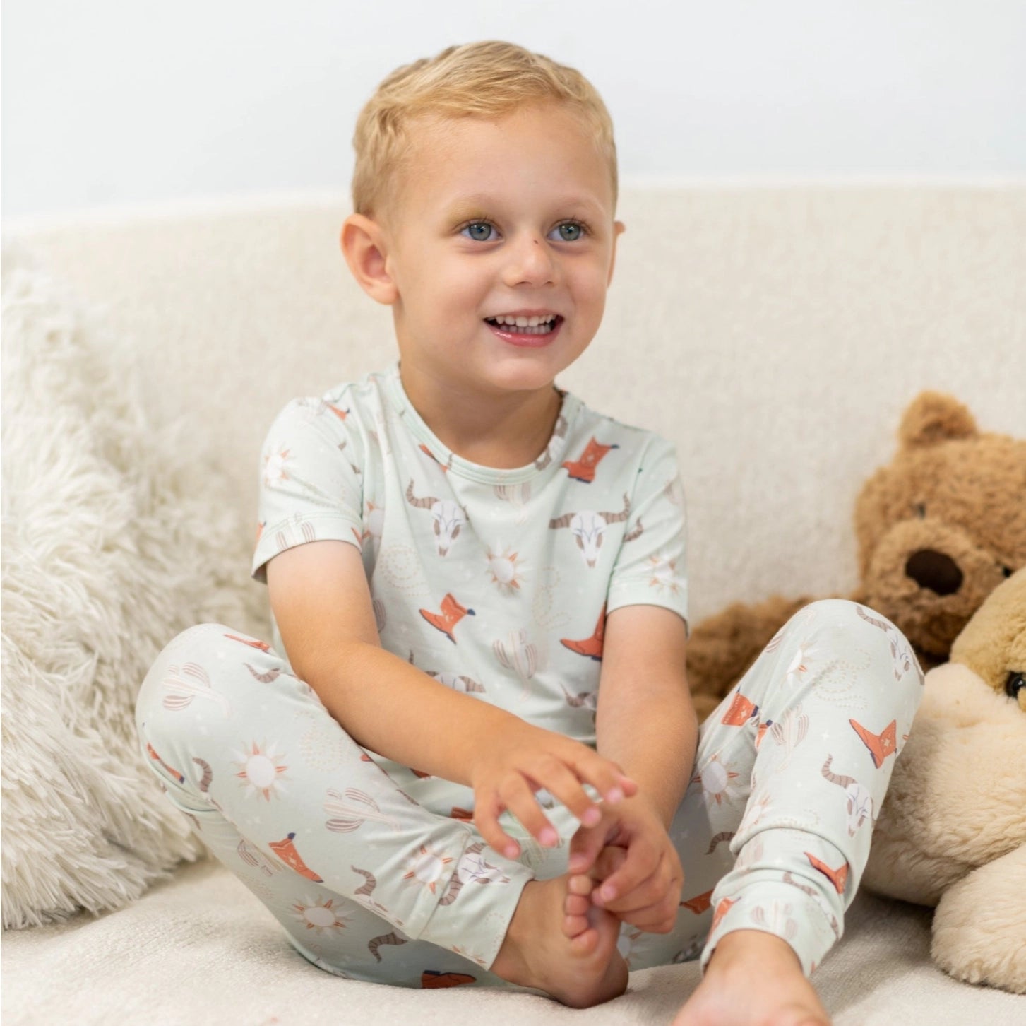 Big Kid Pajama S/S - Dude Ranch