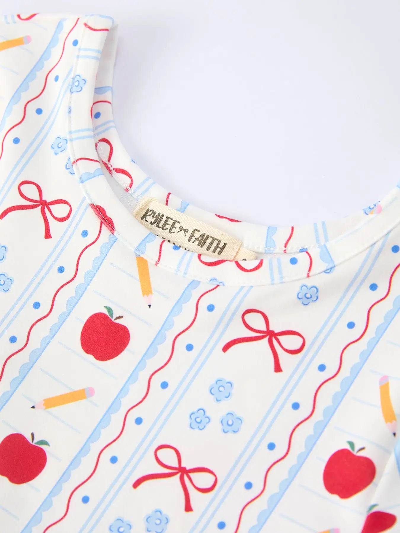 Back to School Apple Bow Stripe Dress