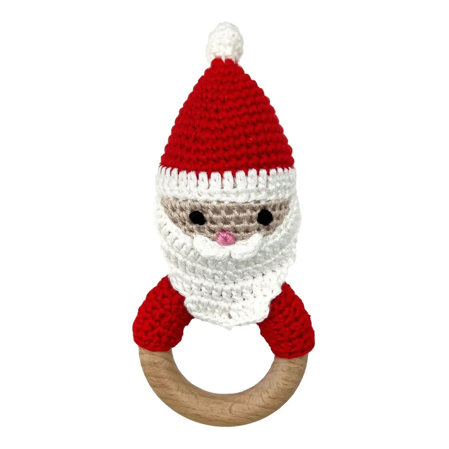 Santa Crochet Woodring Rattle