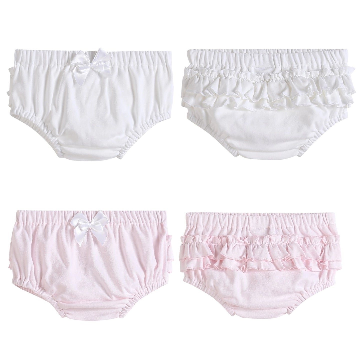 White and Pink Baby Bloomers Knit 2pc Set