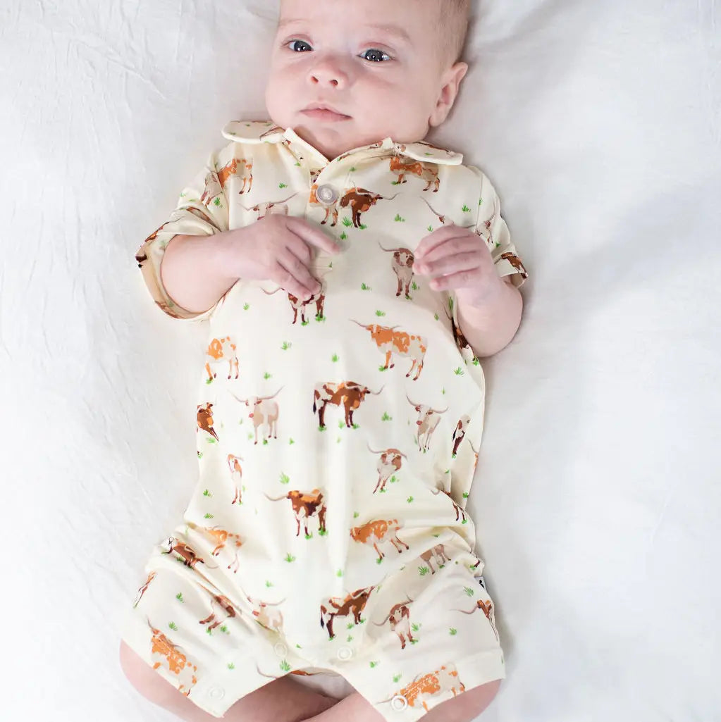 Longhorns - SS Polo Romper
