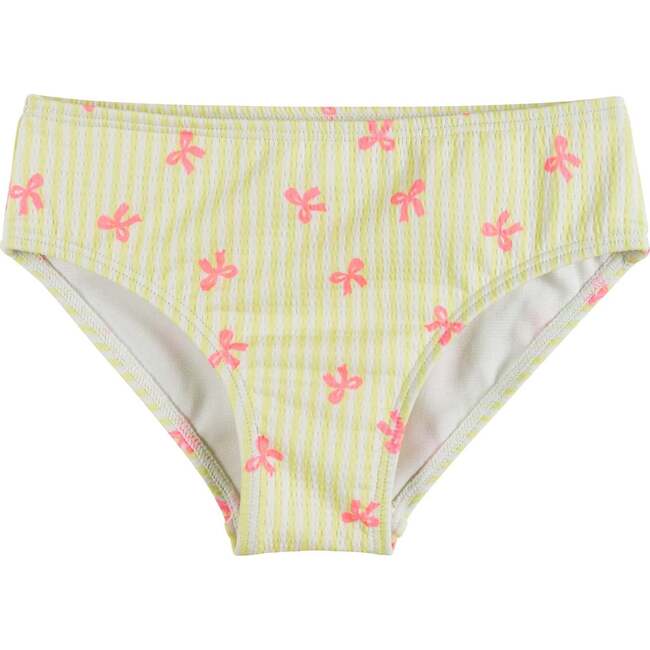 Yellow Stripe Puff Sleeve Tankini with Headband