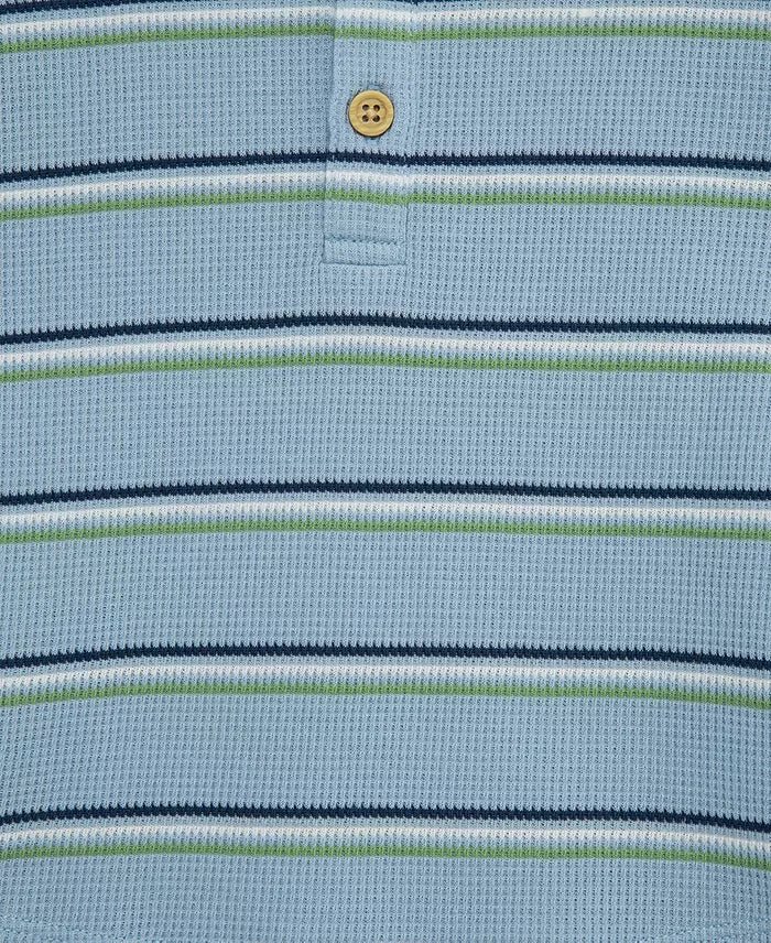 Blue Striped Henley LS Tee