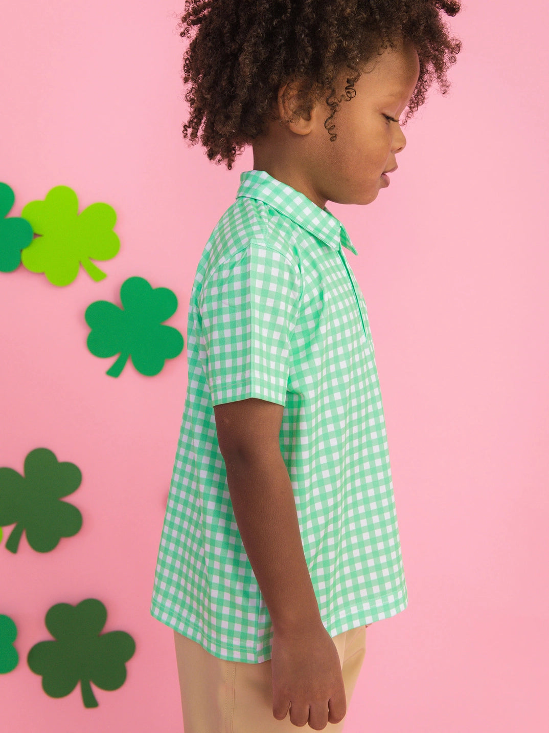 Classic Spring Bud Gingham Knit Short Sleeve Performance Polo