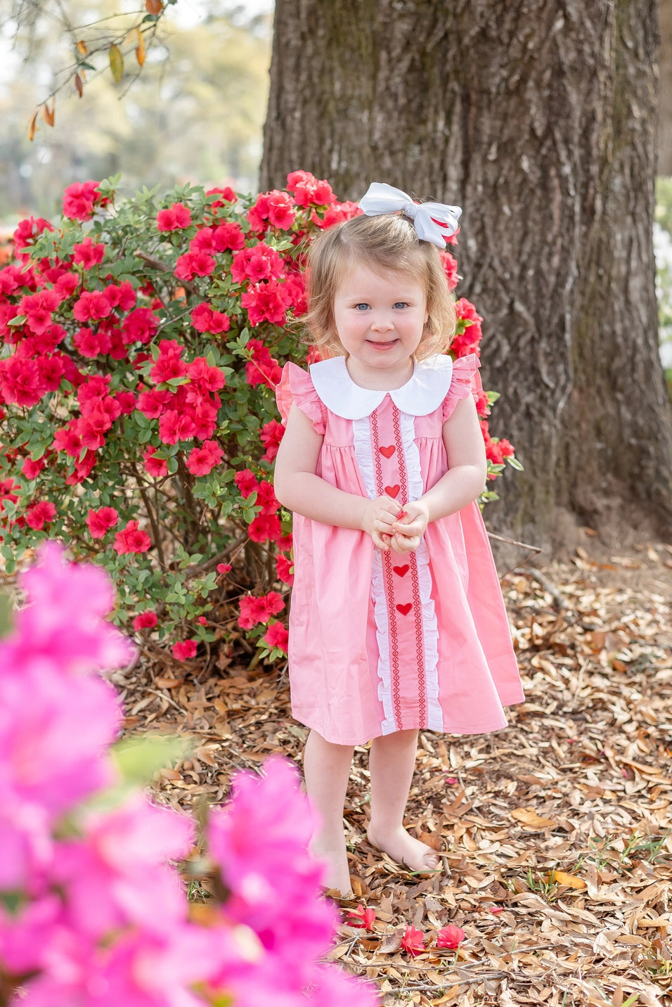 Pink and Red Heart Valentine's Ruffle Dress
